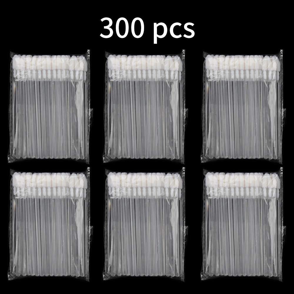 300 Pieces Disposable Lip Brushes - Premium Lipstick & Gloss Wands Applicator Set with Clear Handle - Perfect for Makeup Artists, Salons & DIY Beauty Kits