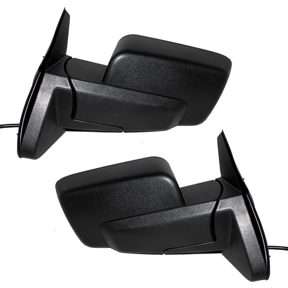 Heated Power Side View Mirrors for Jeep Wrangler & Grand Cherokee - Textured Replacement Parts 55396637AD 55396636AD - Perfect for Winter Driving & Off-Road Adventures