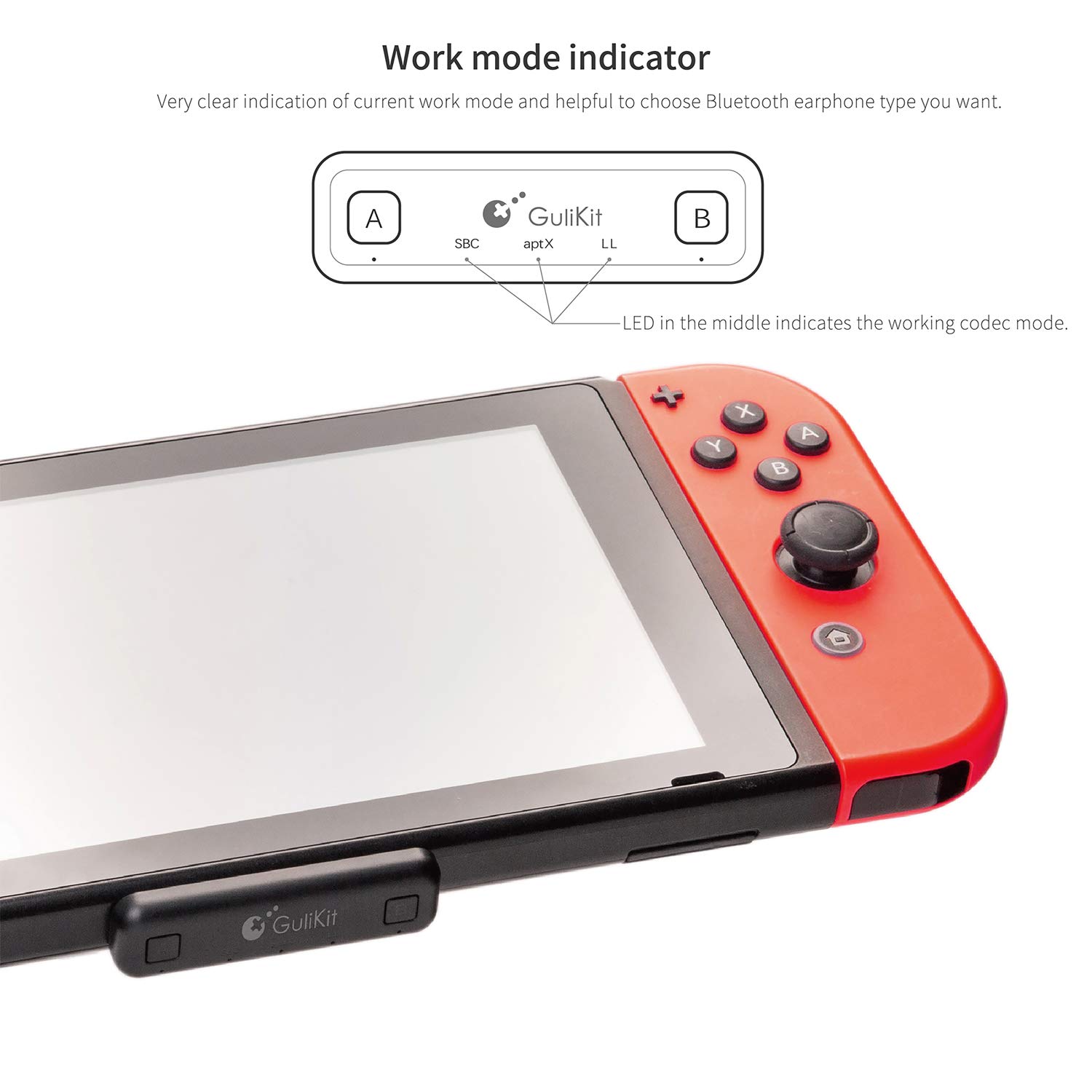 GuliKit Route Air Bluetooth Adapter for Nintendo Switch/Switch Lite, PS4, PC - Dual Stream Wireless Audio Transmitter with aptX Low Latency | Compatible with AirPods, Bluetooth Speakers & Headphones (Not for AirPods Pro 2) | Perfect for Gaming, Movies & Music Streaming