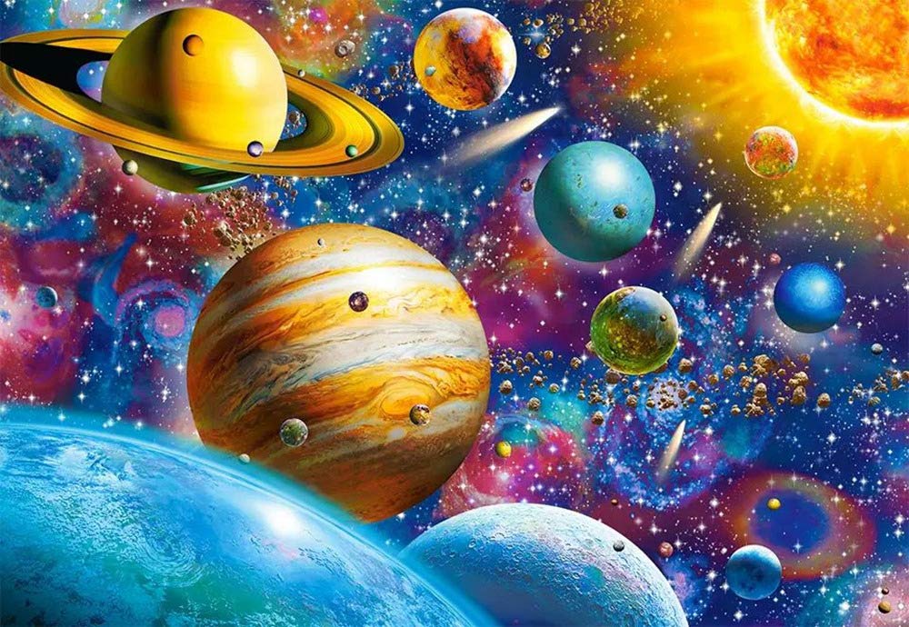 DIY Cross Stitch Kits for Adults - Beautiful Planets Counted Cross Stitch Patterns for Beginners with 14 Count Aida Fabric | Home Decor, Wall Art & Relaxation Craft Projects