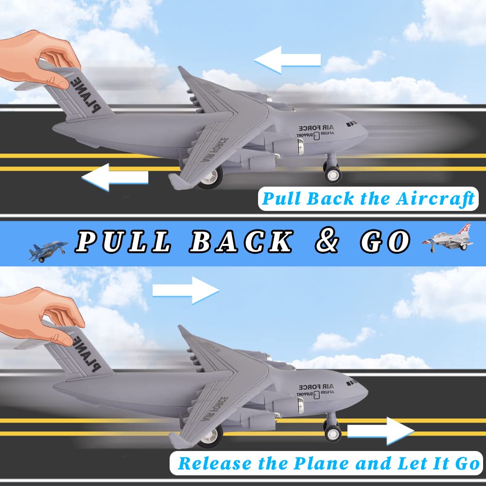 5 Pack Army Airplane Toys Set - Military Fighter Jet Die Cast Metal Aircraft Model, Pull Back Action Play Vehicles for Kids Boys & Girls Ages 3+ | Perfect for Birthday Gifts, Collectors & War-Themed Playtime