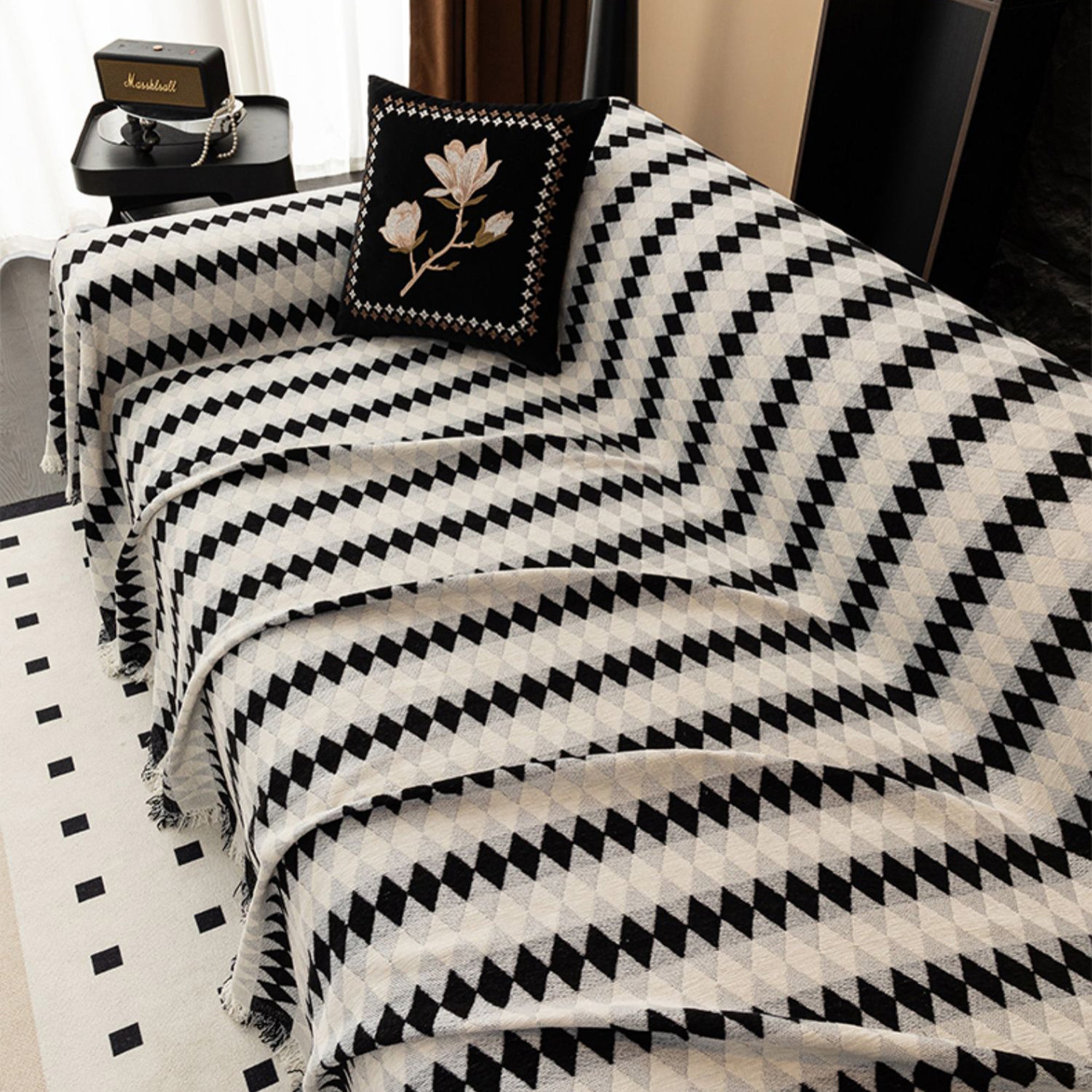 Premium Diamond Drift Sofa Cover - Stretchable Furniture Protector for Couches, Loveseats & Sectionals - Perfect for Pets, Kids & Everyday Use - Home Decor & Living Room Essentials