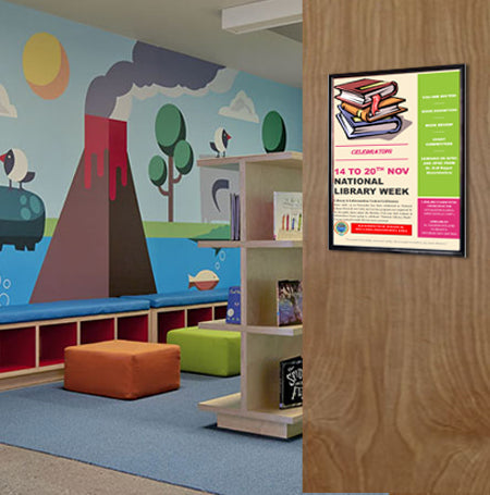 8.5x11 Beveled Poster Frame - Top/Side Load Sign Holder with Slim Wall Depth - Perfect for Home, Office & Gallery Displays