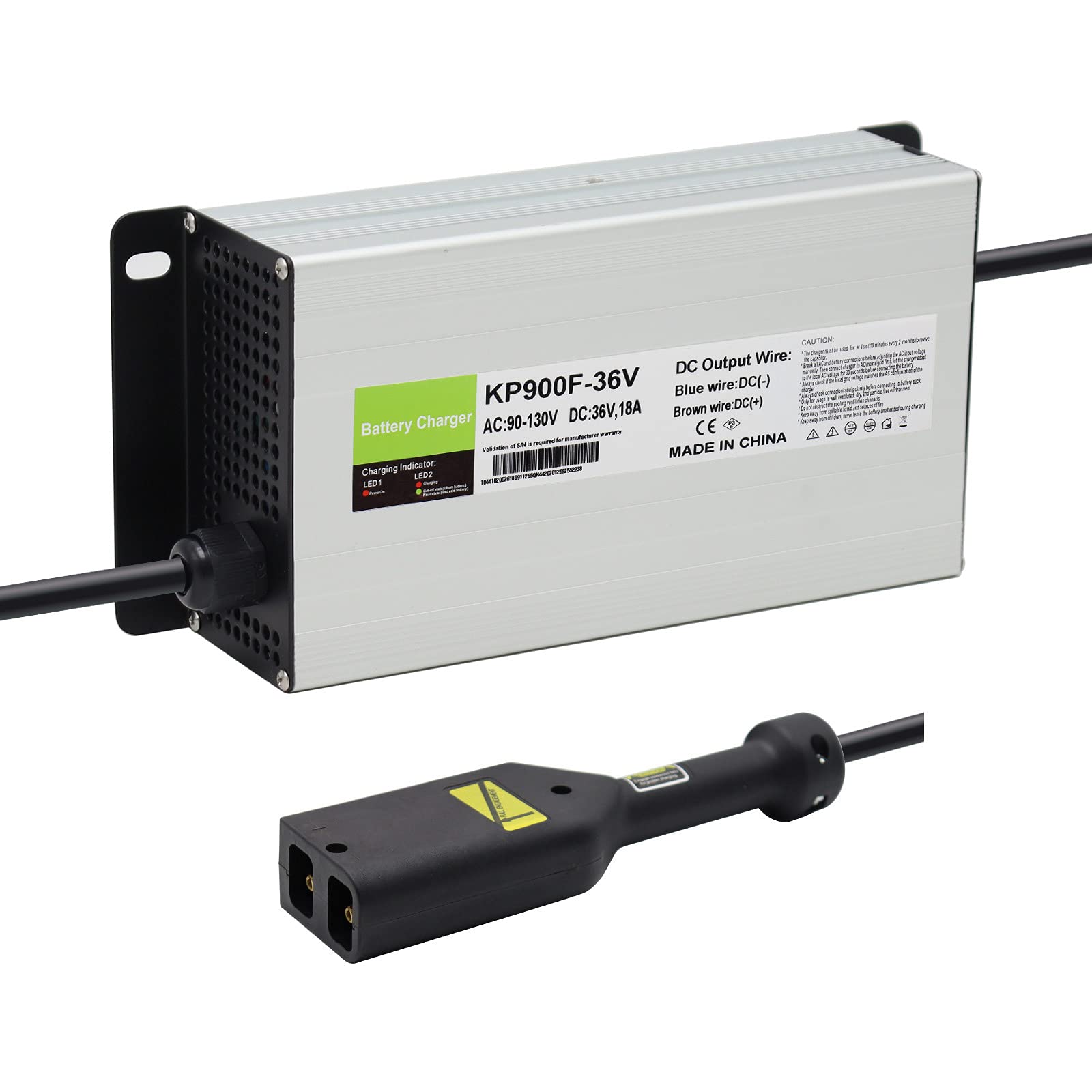 Abakoo 36V 18A Golf Cart Battery Charger for EZGO EZ-GO TXT 96-Up Models - Compatible with D-Plug & Powerwise Style Plug - Perfect for Golf Course, Resort & Neighborhood Electric Vehicles