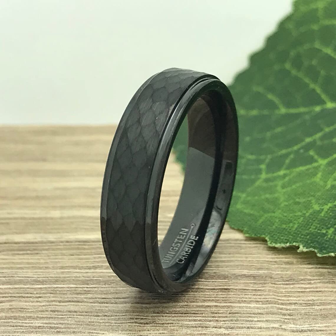 His and Hers Tungsten Wedding Rings Set - 6mm Personalized Couples Bands, Hammered Finish Anniversary Rings TCR518 - Perfect for Engagements, Weddings & Romantic Gift Giving
