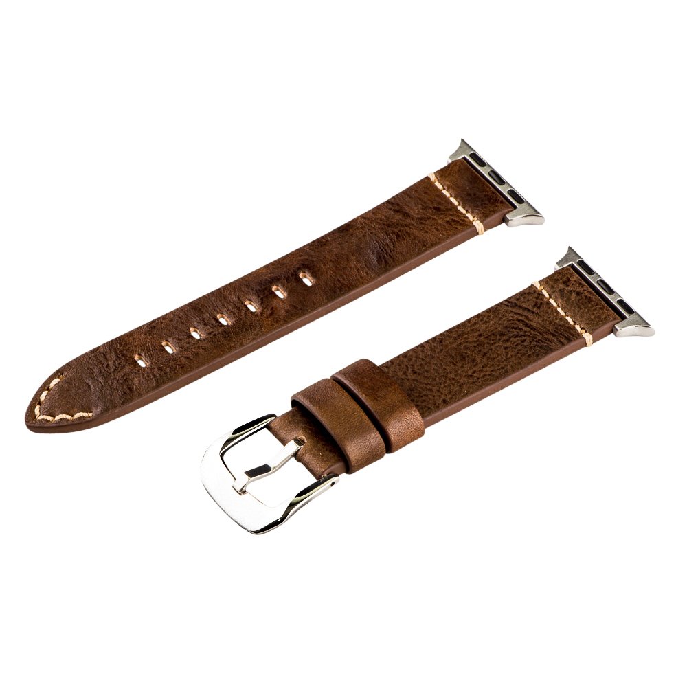 Genuine Leather Apple Watch Band 38mm - Aged Saddle for Men & Women | Work & Casual Wear