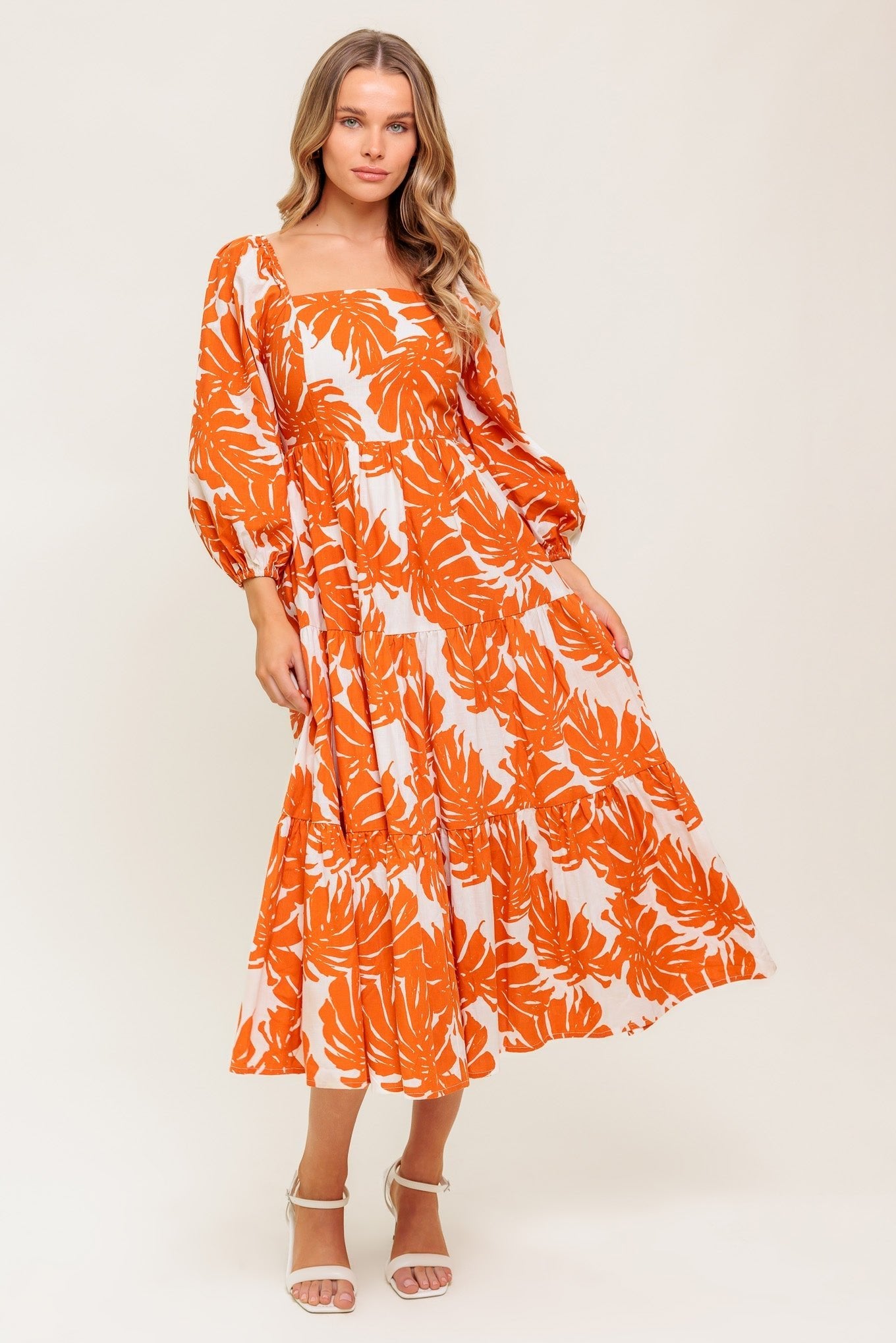 ALL THE DRAMA Woven Midi Dress - Elegant Flowy Women's Party Dress for Weddings, Cocktails & Special Occasions