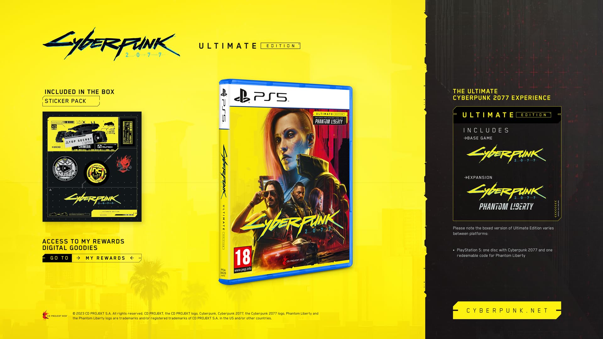 Cyberpunk 2077 Ultimate Edition PS5 | Open World RPG Game | Futuristic Action Adventure | Perfect for Night City Exploration & Next-Gen Gaming Experience