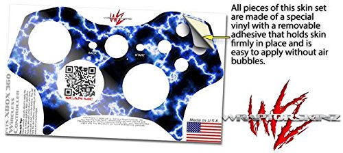 XBOX 360 Controller Skin - WraptorSkinz Electrify Blue Vinyl Decal | Gaming Protection