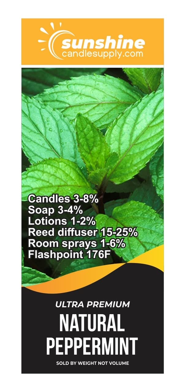 Premium Natural Peppermint Essential Oil - 8oz Bottle for Candles, Soap Making, Aromatherapy & DIY Home Fragrance - Fresh Mint Scent for Relaxation & Stress Relief