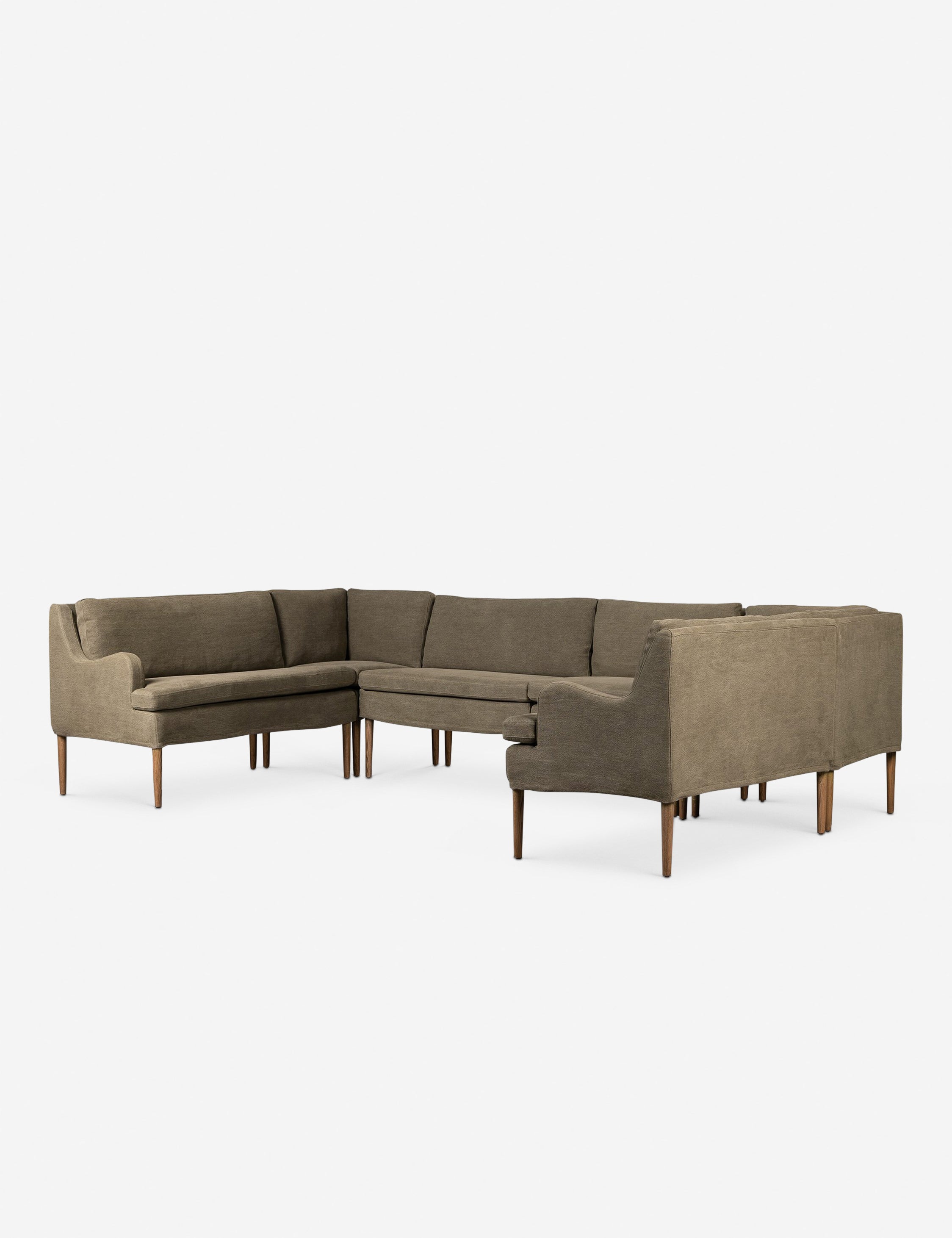 Aurelia U-Shaped Dining Banquette - Modern Upholstered Bench by Amber Lewis x Four Hands for Kitchen, Breakfast Nook, or Dining Room Seating