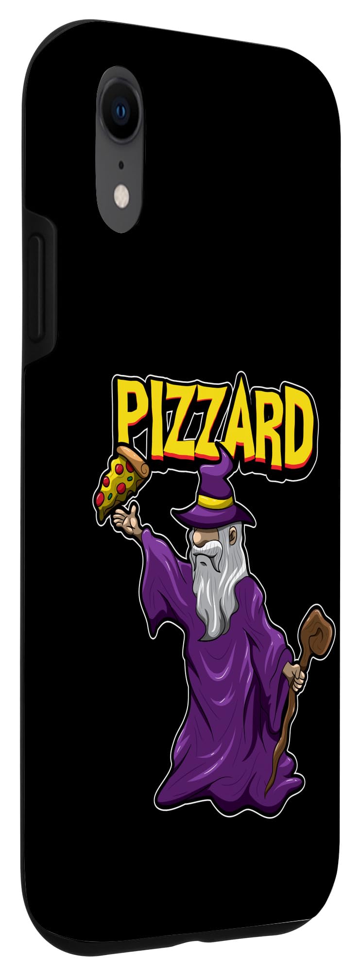 Funny Pizza Wizard iPhone XR Case - Magical Fast Food Humor Protective Cover for iPhone XR | Perfect Gift for Pizza Lovers & Food Puns Fans
