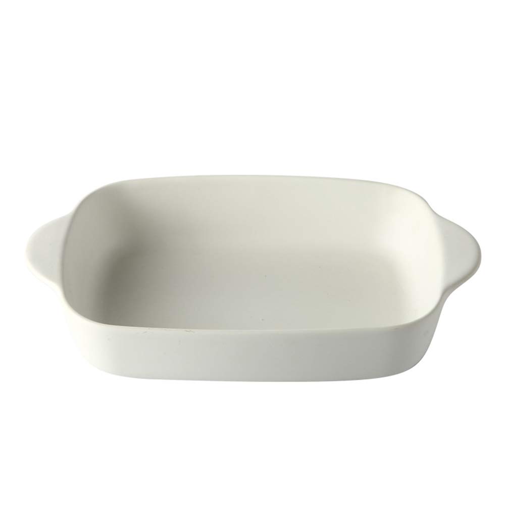 OnePine Classic White Porcelain Baking Dish with Handle - 9 x 5.4 x 1.8 Inch Rectangular Oven Safe Bakeware for Steaks, Fruits, Desserts | Perfect for Family Dinners, Holiday Cooking & Restaurant Serving