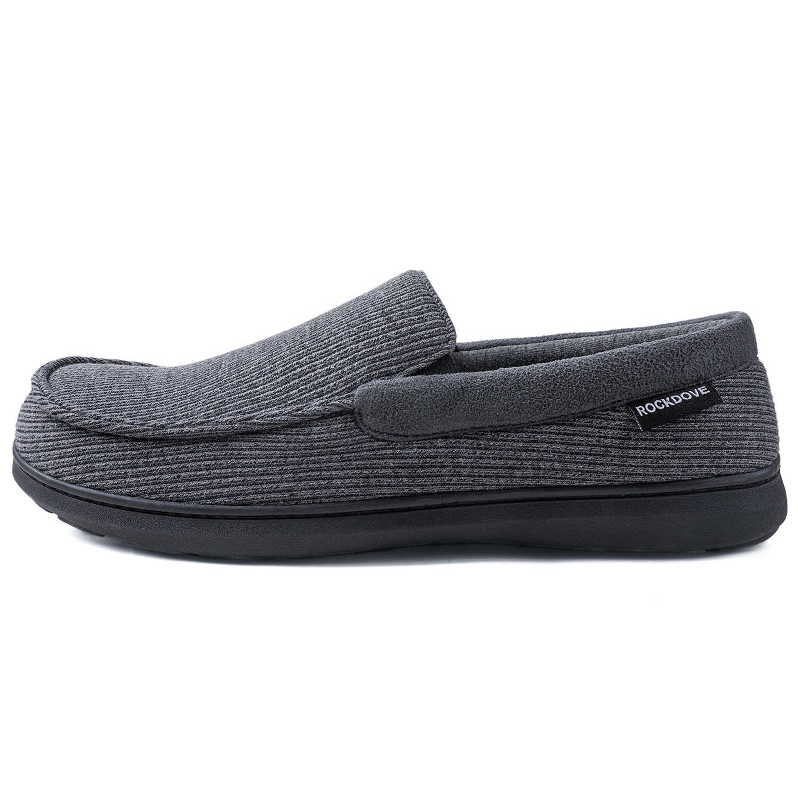 Men's Liam Jersey Knit Moc Slippers - Soft & Comfortable House Shoes for Indoor & Outdoor Wear - Perfect for Relaxing at Home, Lounging, or Quick Errands