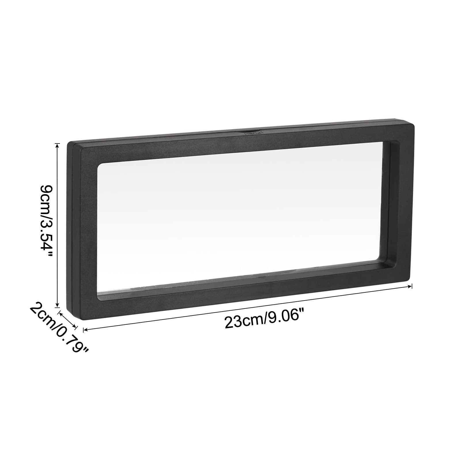 Premium 3D Floating Jewelry Display Stand - 9.06 x 3.54 x 0.79 Inch Black Frame Holder for Rings, Necklaces, Bracelets & Earrings (Pack of 2) - Perfect for Boutique Showcase, Wedding Ring Presentation & Retail Store Displays