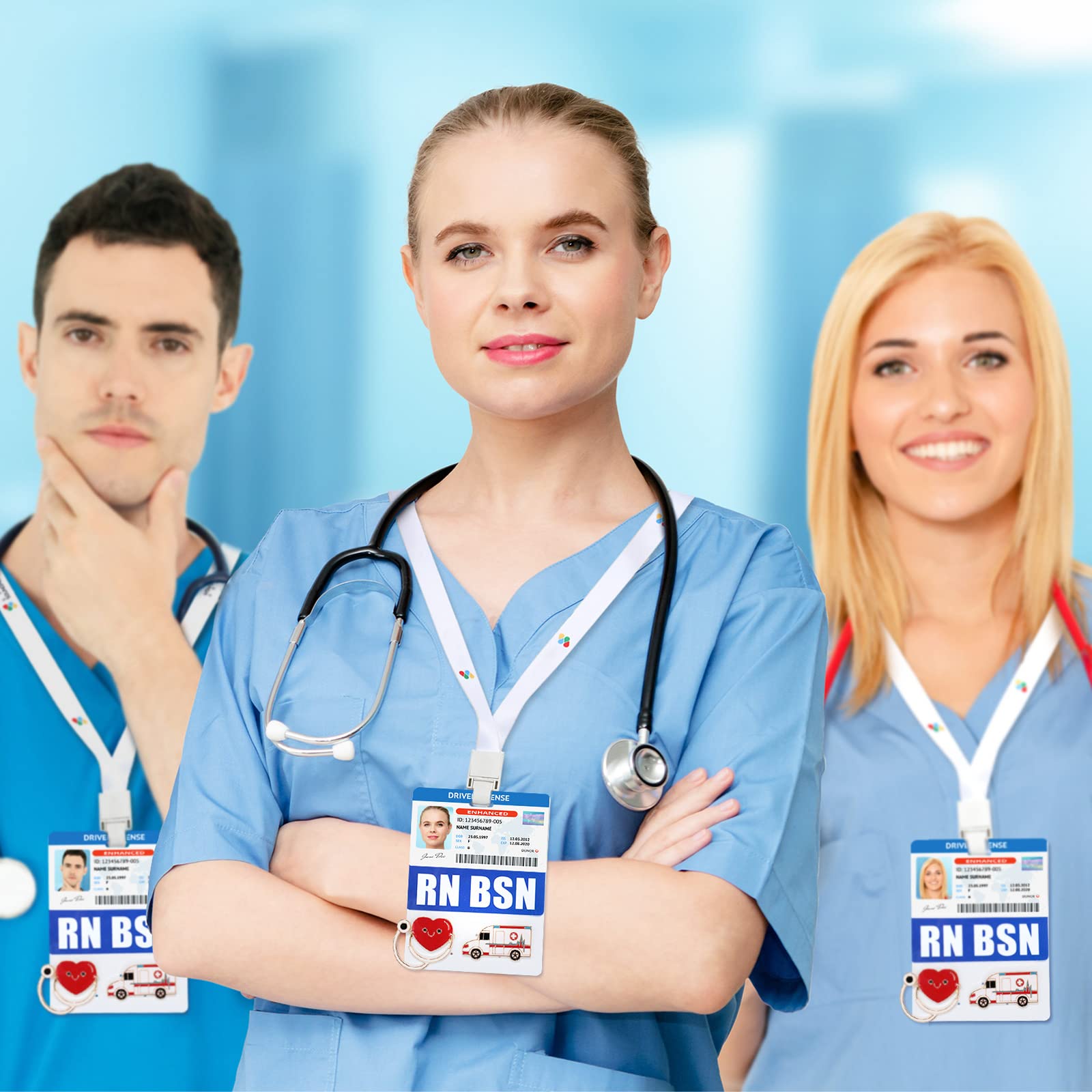 10-Pack Blank White Badge Buddy Pin Holders for Nursing Pins - Horizontal ID Card Display for Nurses, Doctors & Medical Students - Perfect for Hospital Shifts, Clinical Rotations & Healthcare Conferences