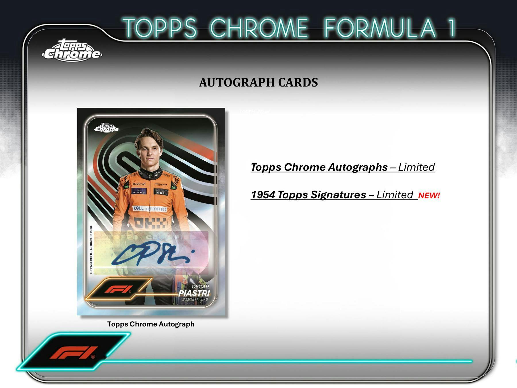 2024 Topps Chrome F1 Formula 1 Racing Cards - 6 Pack Blaster Box with Exclusive Inserts | Perfect for Collectors, Fans & Fantasy Sports Enthusiasts