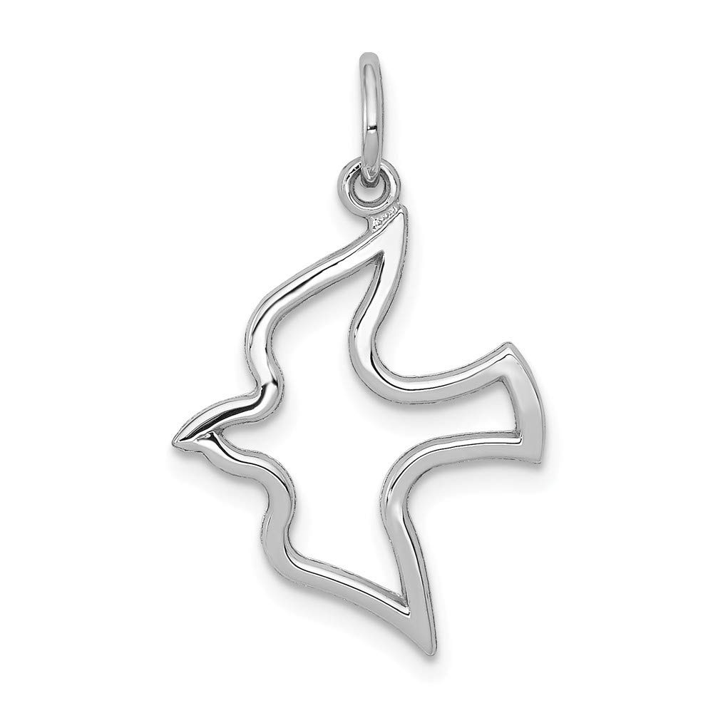 10K White Gold Dove Charm Pendant Necklace - Elegant & Dainty Jewelry for Women - Perfect for Gifts, Weddings & Everyday Wear