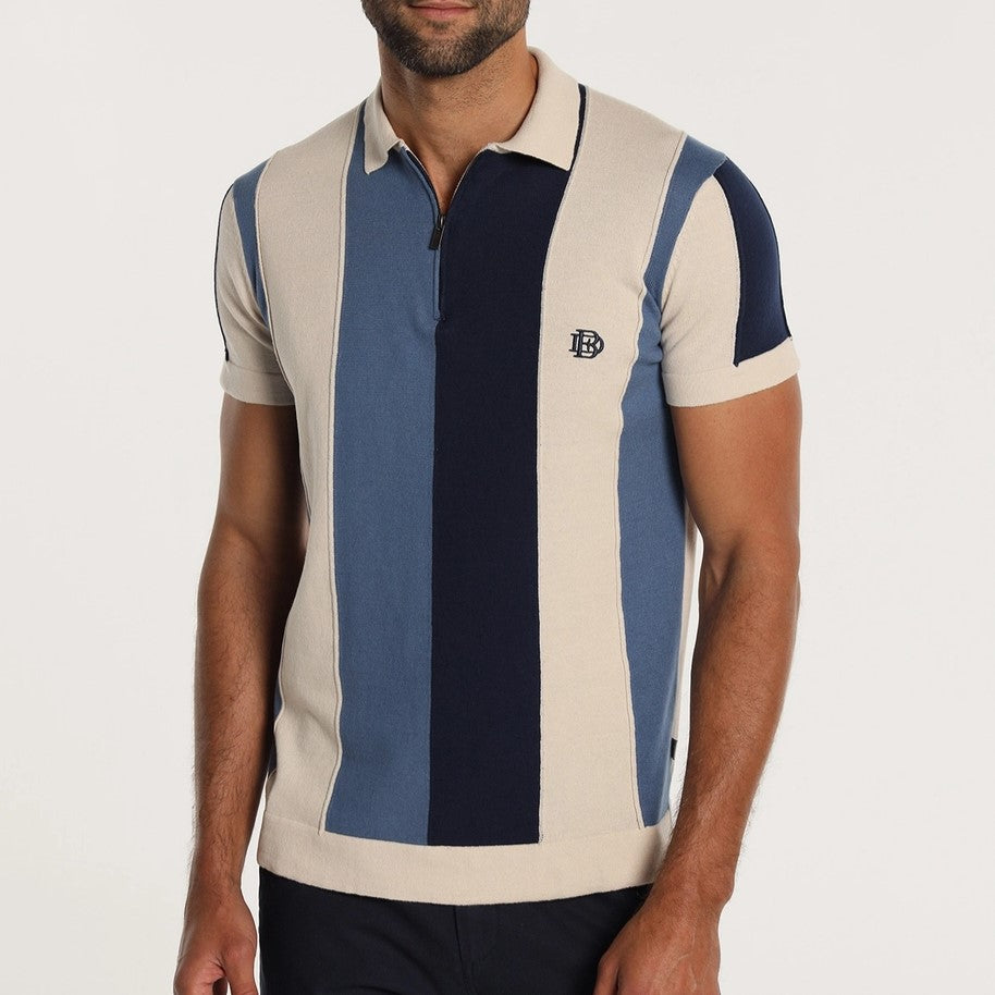 Bendorff Men's Knit Cotton Polo Shirt with Zipper - Comfortable Casual Wear for Work, Golf & Outdoor Activities