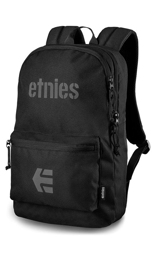 Etnies Fader Print Backpack - Black/Charcoal | Durable Skate Backpack for School, Travel & Outdoor Adventures | Water-Resistant & Spacious Design