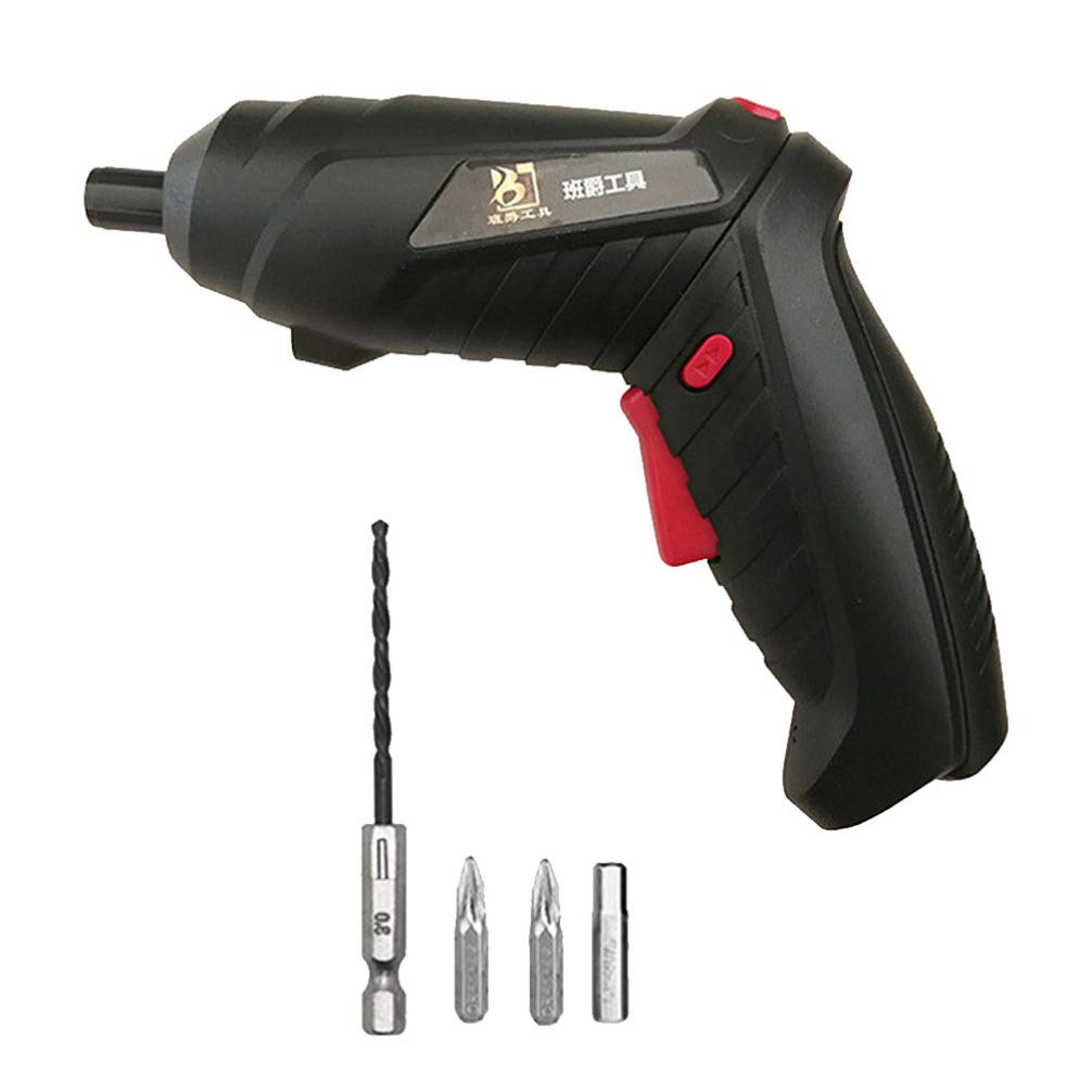 iplusmile 3.6V Cordless Drill & Electric Screwdriver Set - 4-Piece Multi-Functional Lithium Battery Powered Hand Tool Kit for Home DIY Projects (Black) - Perfect for Furniture Assembly, Hanging Pictures & Small Repairs