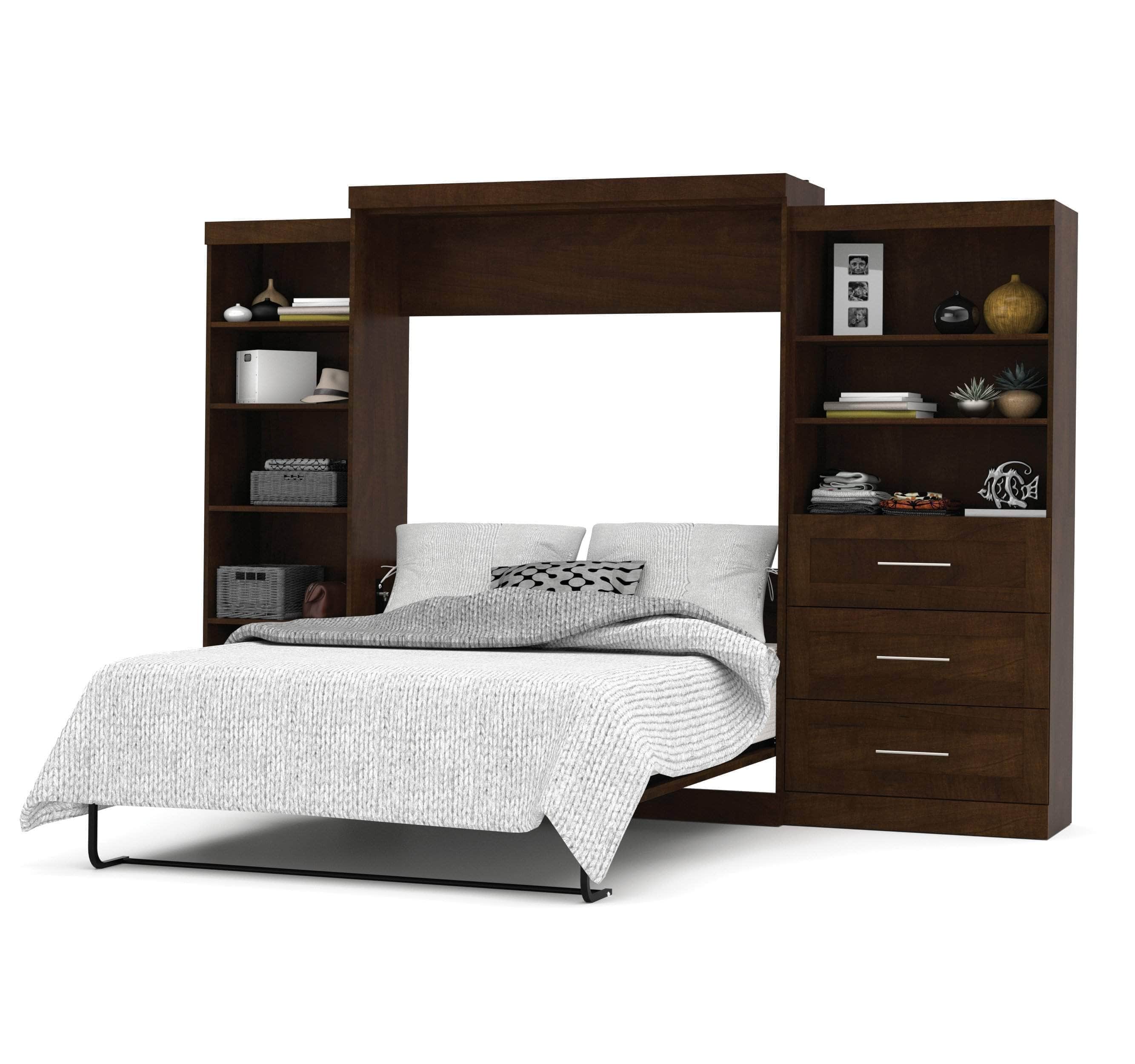 Pur Queen Murphy Pull Down Wall Bed with 2 Storage Drawers (126