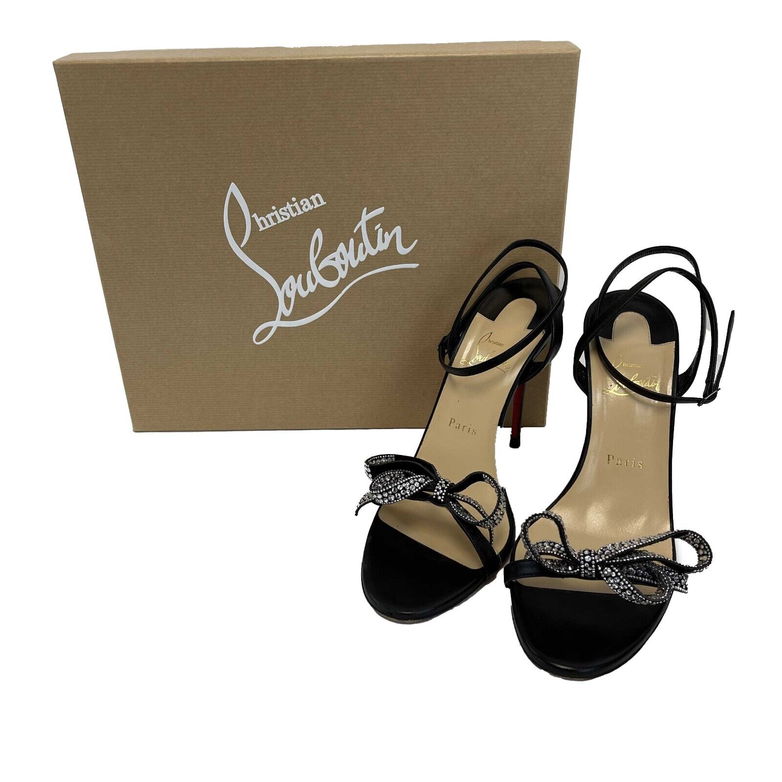 Christian Louboutin Jewel Queen Glossed Leather Sandals - Women's Size 40 (US 10) - Luxury High Heel Dress Sandals for Weddings, Parties & Evening Events