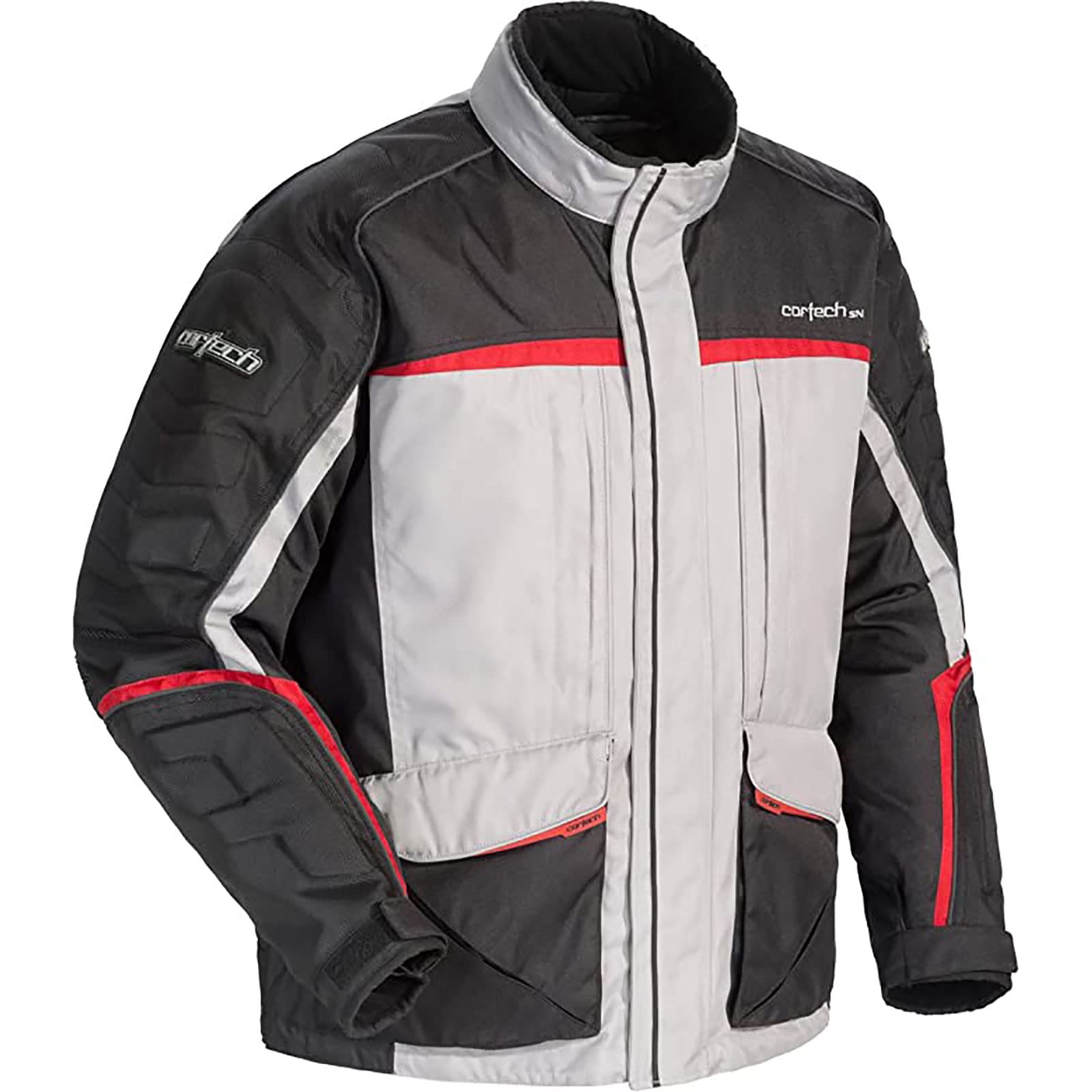 Cortech Cascade 2.1 Women's Snowmobile Jacket - Waterproof Insulated Winter Coat for Snow Sports (Silver/Black/Red, X-Large) - Perfect for Snowmobiling, Skiing & Cold Weather Adventures