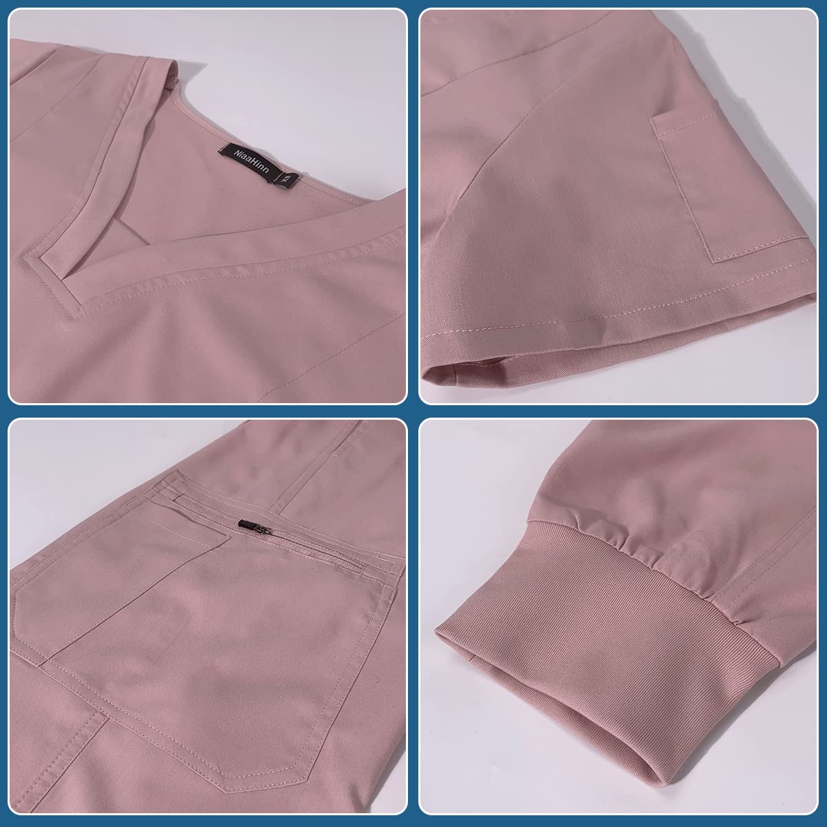 Premium Women's Medical Scrub Set - Stretchy Nursing Uniform with Modern V-Neck Top & Jogger Pants | Comfortable Workwear for Nurses, Doctors & Healthcare Professionals | Perfect for Hospitals, Clinics & Long Shifts