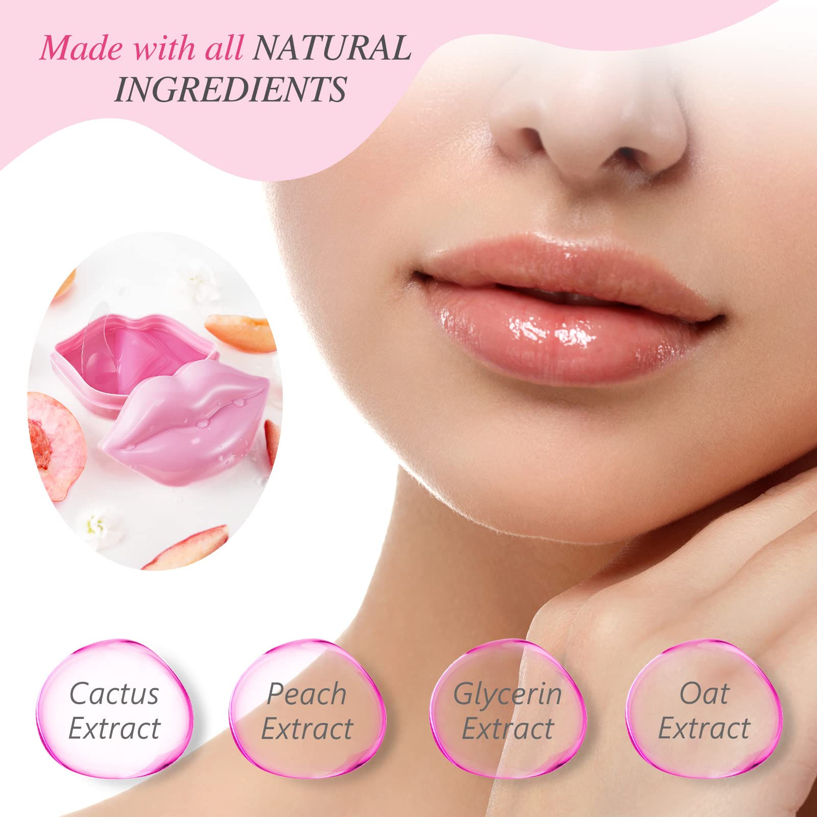 REBODUM Collagen Infused Lip Mask for Dry Lips - Deep Moisturizing Overnight Lip Treatment, Exfoliating & Hydrating Lip Care to Remove Dead Skin - Peach Scented, Pack of 20 (Perfect for Nighttime Lip Care & Pre-Makeup Prep)
