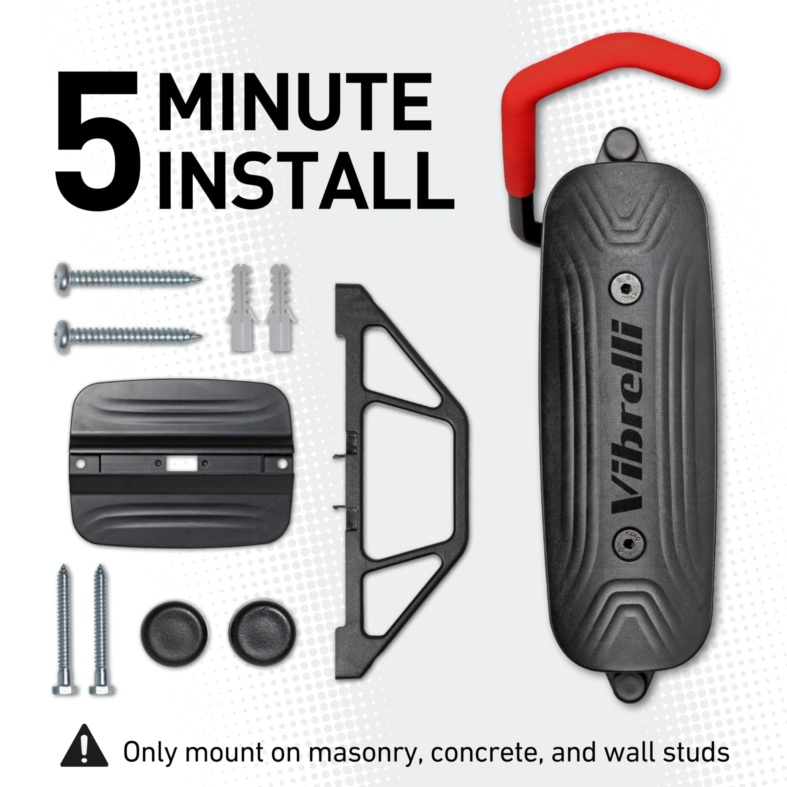 Vibrelli Swivel Bike Wall Mount - Space Saving Vertical Bike Rack for Garage Storage - Heavy Duty Bike Hanger for MTB, Road & eBike - Secure Bike Hooks for Wall - Perfect for Small Spaces & Organized Bike Storage