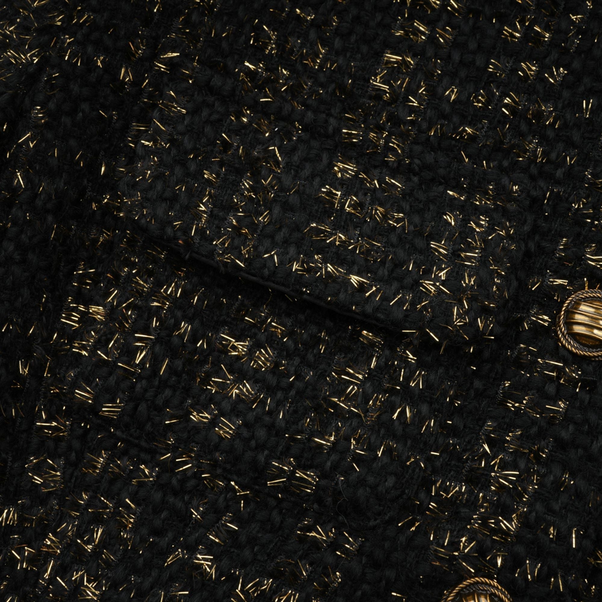 Claudine Black Metallic Tweed Jacket & Shorts Matching Set - Women's Elegant Two-Piece Outfit for Party, Dinner & Special Occasions