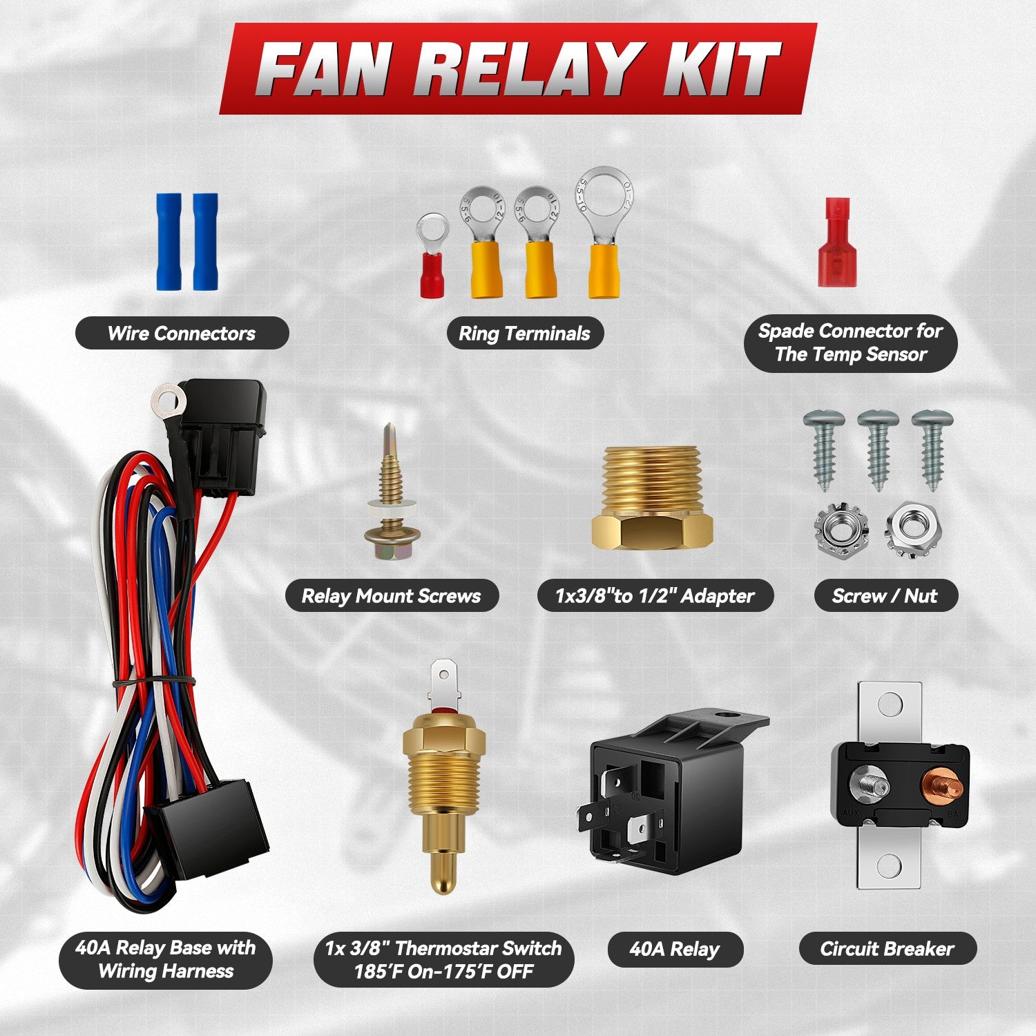 10 Inch Electric Radiator Cooling Fan with Switch Relay Kit - High Performance Cooling System for Cars, Trucks & SUVs - Perfect for Overheating Prevention & Engine Temperature Control