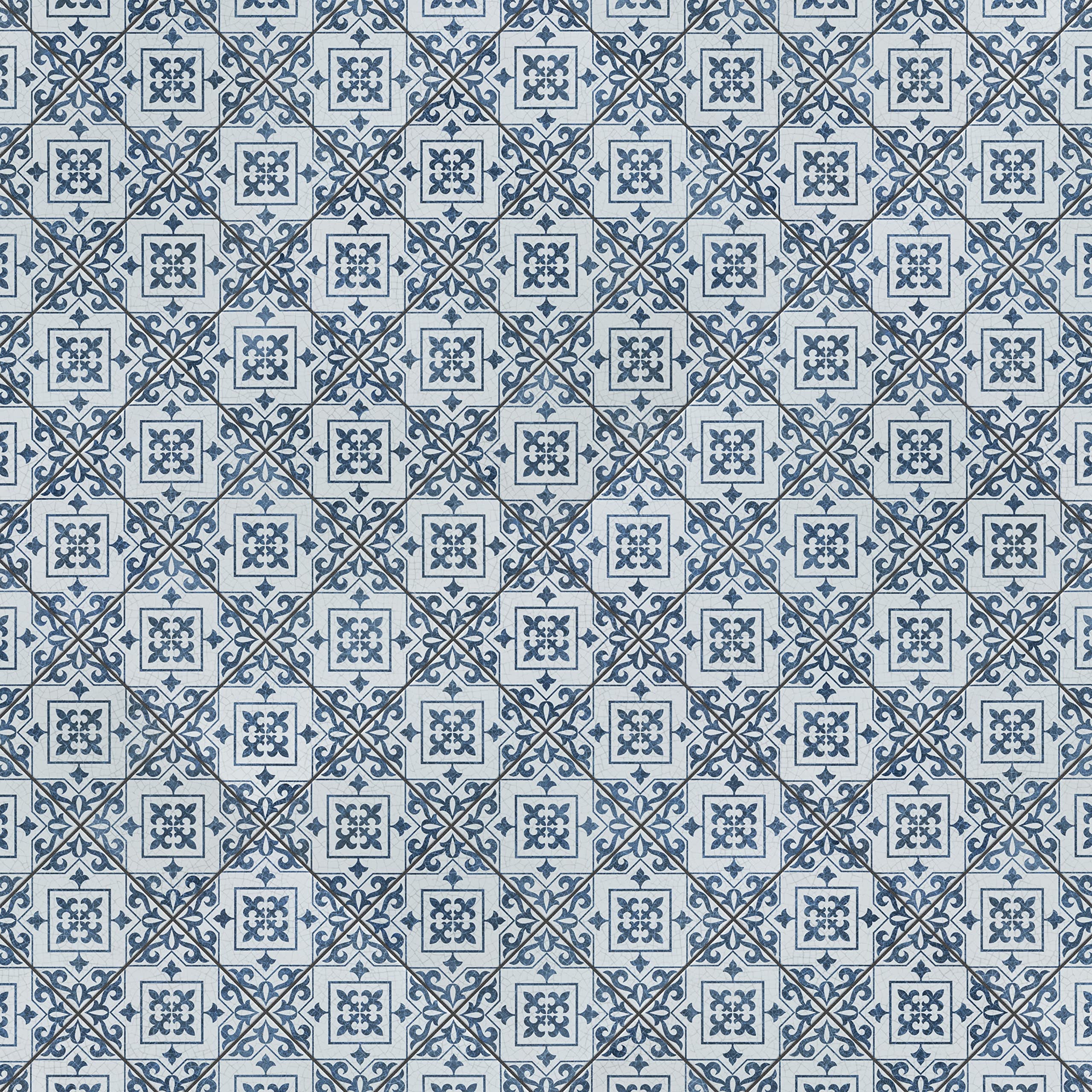 Merola Tile Harmonia Atlantic Cobalt Blue 13x13 Inch Ceramic Floor and Wall Tile - Perfect for Bathroom, Kitchen Backsplash, and Shower Walls