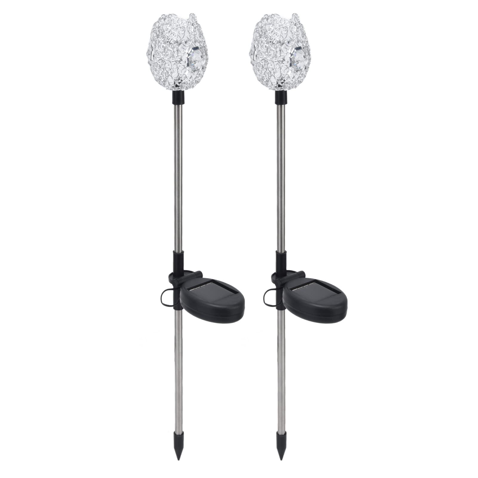 2PCS Solar Powered LED Garden Lights - Outdoor Decorative Landscape Lighting with RGB Color Changing & Fast Charging, Petal Design for Patio, Lawn, Backyard - Perfect for Evening Gatherings & Pathway Illumination