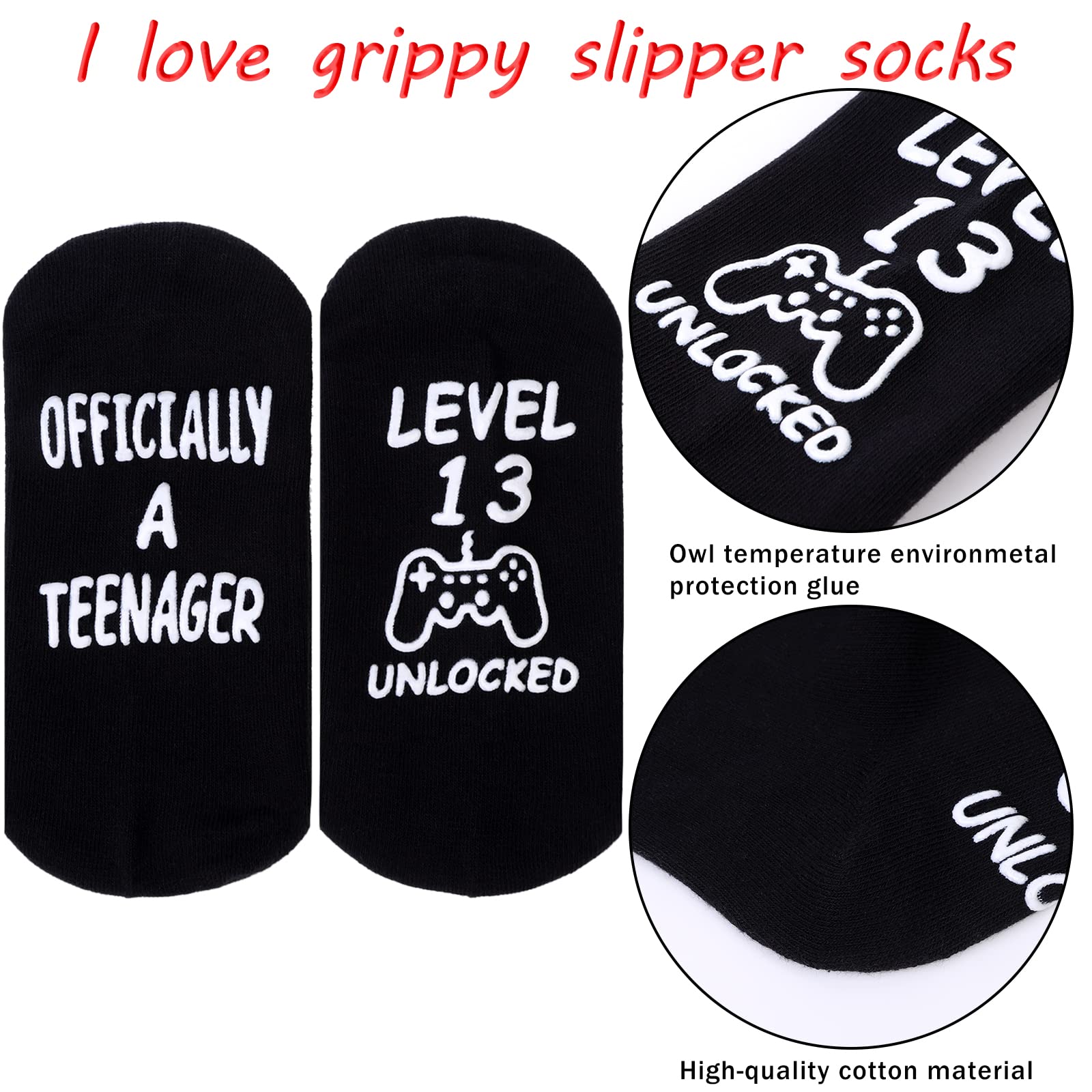 ZXGXLAW Funny Gaming Socks for 13 Year Old Teens - Cool Birthday & Christmas Gifts for Boys, Girls, Sons, Daughters & Gamers | Perfect for Gaming Parties, Sleepovers & Casual Wear
