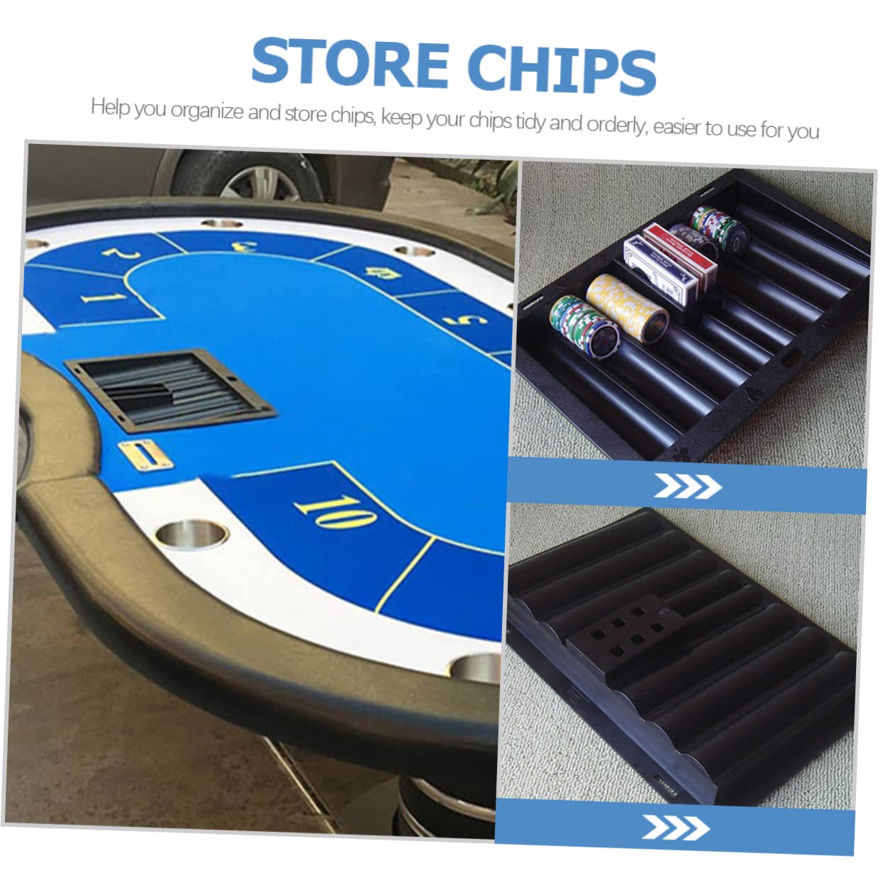 Texas Holdem Poker Chip Tray - Plastic Dealer Chip Holder for Casino Style Poker Games, Poker Night Accessories, and Home Game Tables - Perfect for Poker Tournaments, Card Games, and Casino Themed Parties