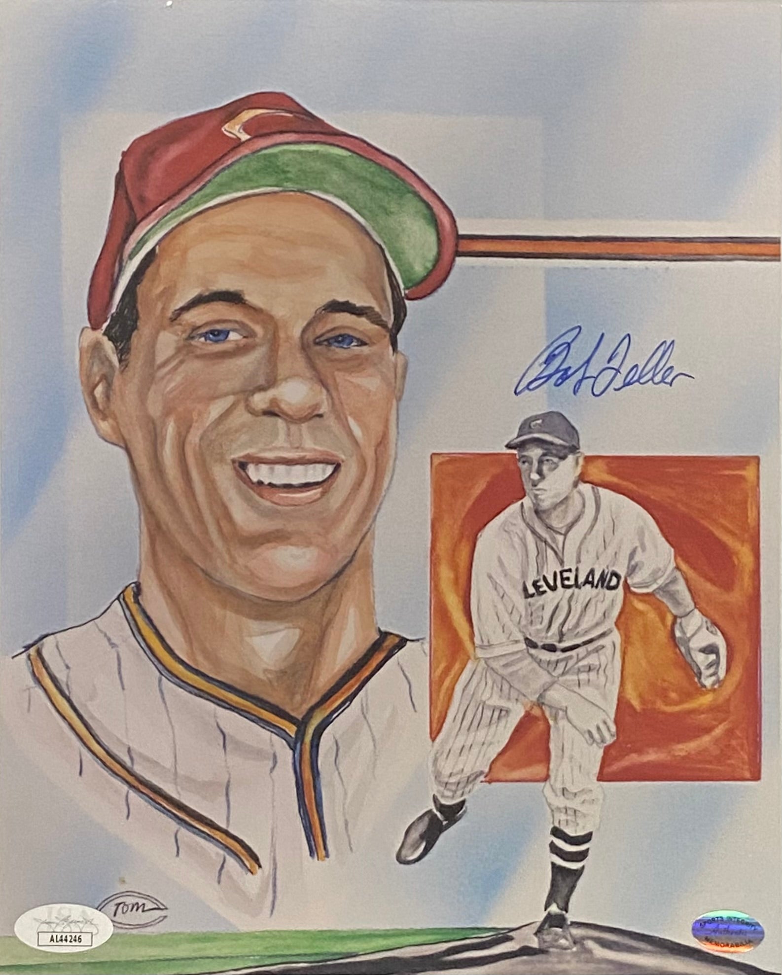 Bob Feller Autographed 8x10 Cleveland Indians Photo with JSA COA AL44246 - Perfect for Baseball Memorabilia Collectors and Sports Fans Display