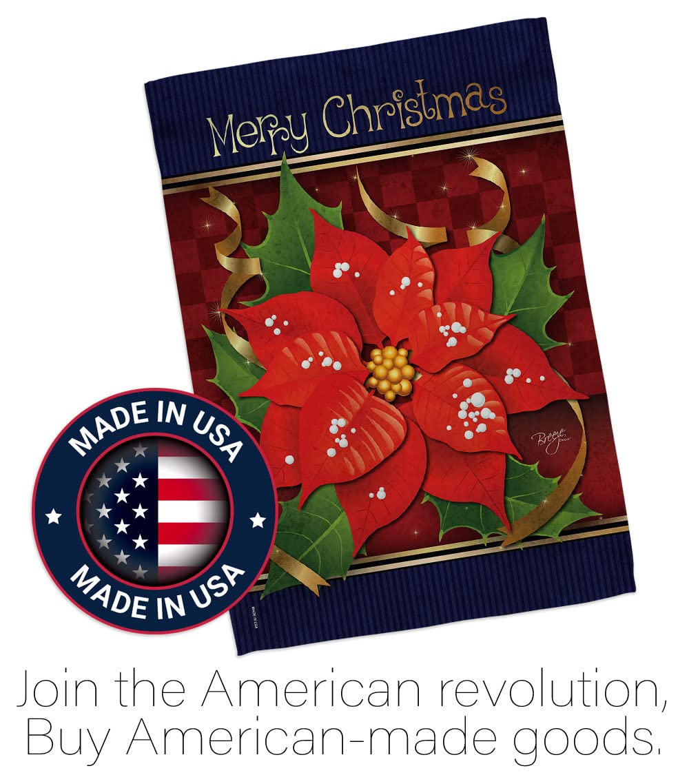 Christmas Poinsettia Garden Flag Set 13