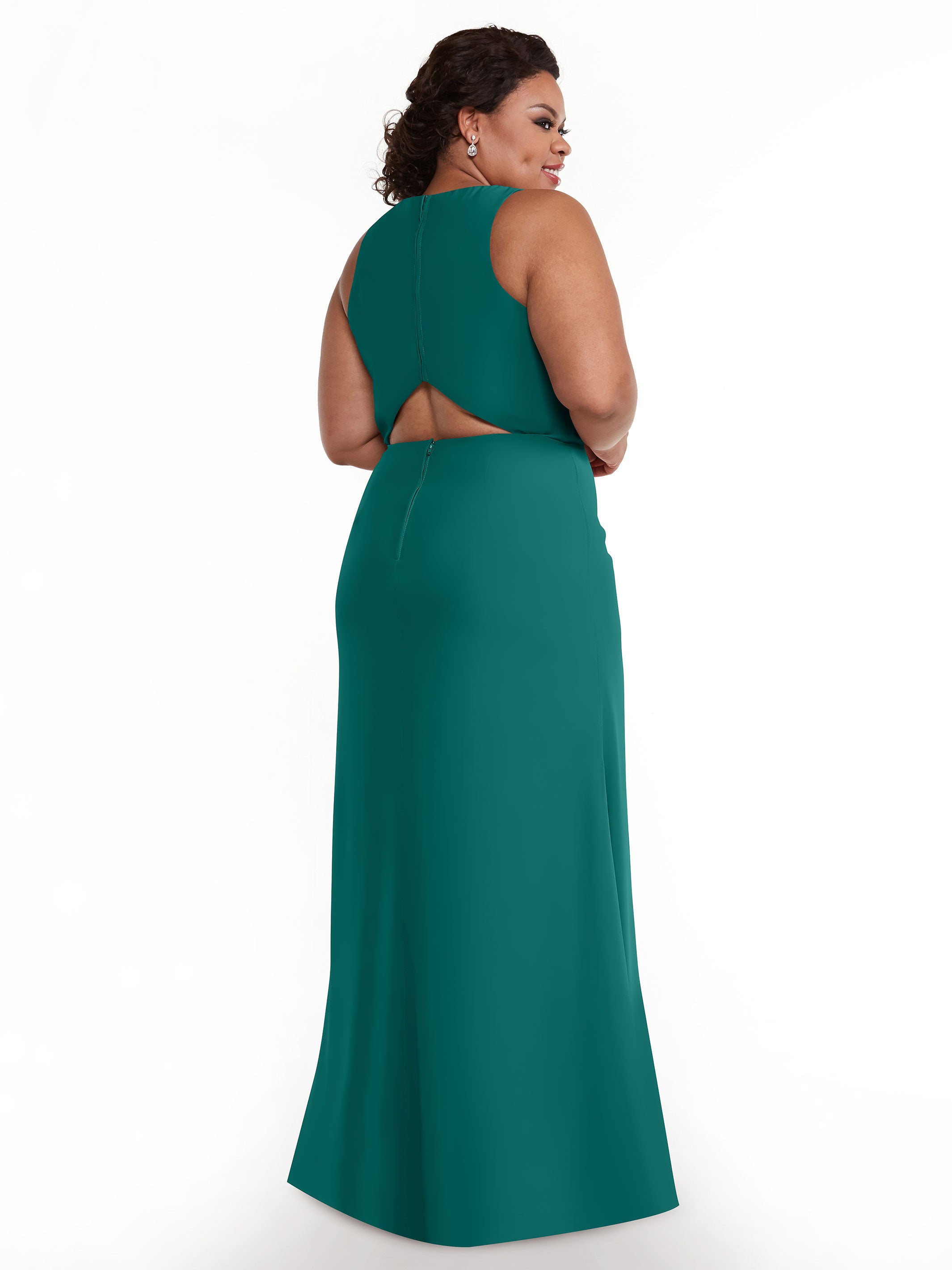 Elegant 80175 Chiffon A-Line Bridesmaid Dress with Plunging Halter Neckline - Perfect for Weddings, Formal Events & Evening Parties