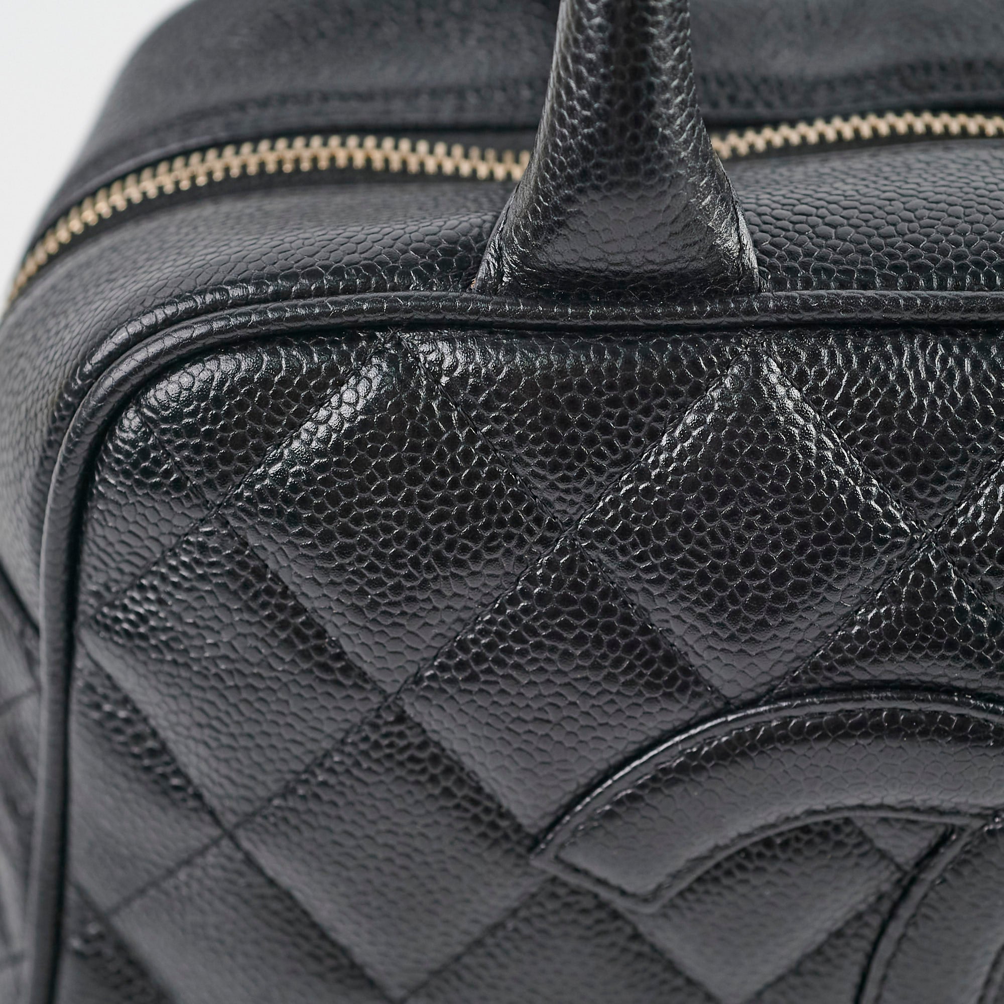 Chanel Bowling Bag in Caviar Leather - Black Luxury Handbag for Women | Perfect for Work, Travel & Everyday Use
