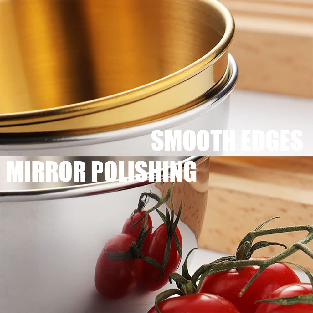 Premium 8-Pack Stainless Steel Mini Sauce Bowls - 3.35 Inch Gold Dessert Cups for Ice Cream, Sushi, Dipping Sauces & Seasonings | Perfect for Kitchen, Party Serving & Individual Portion Control