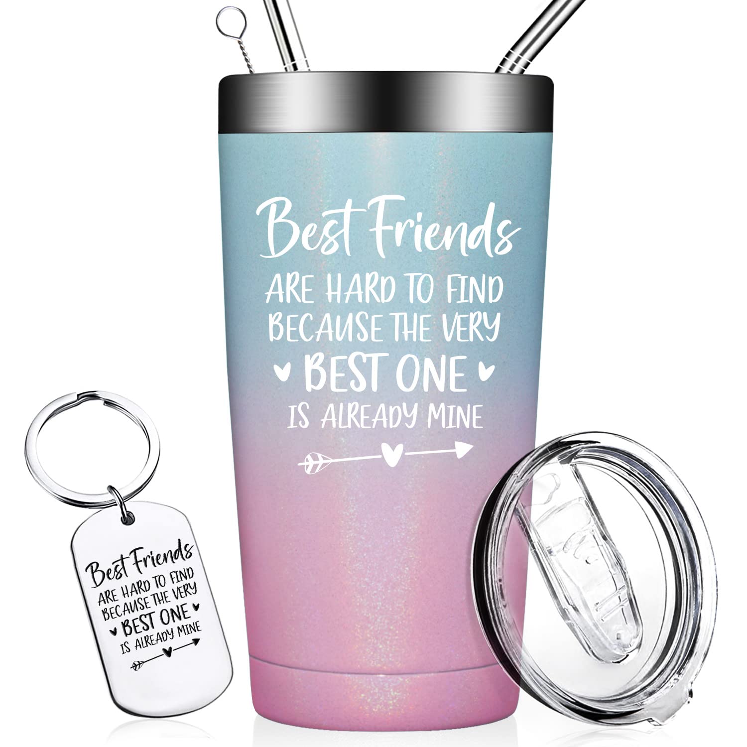 Best Friendship Gifts for Women - Funny 20oz Insulated Tumbler Cup for Her, BFF, Sister & Coworker - Unique Birthday Present for Female Friends - Perfect for Office, Gym & Outdoor Adventures
