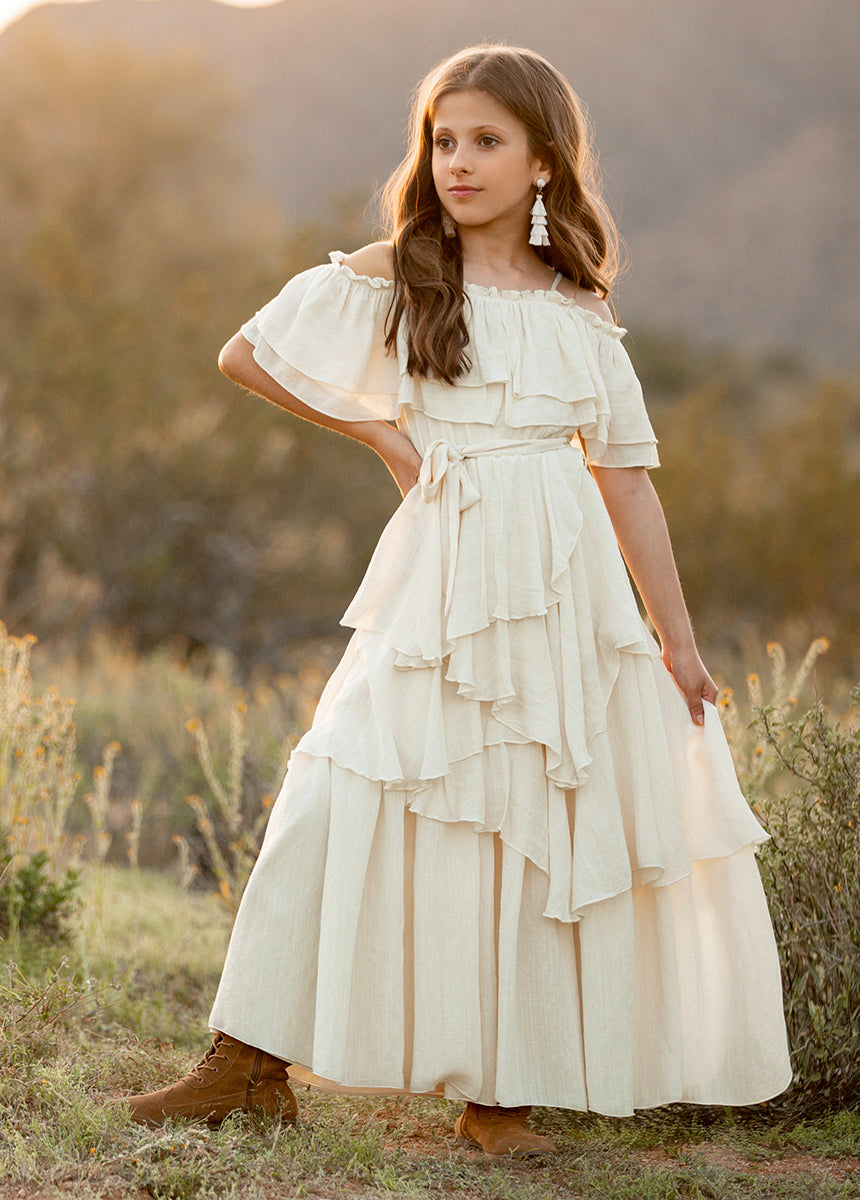 Litta Cream Dress for Women - Elegant Casual & Party Wear - Perfect for Weddings, Dates, and Special Occasions