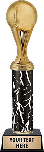 Custom Personalized Black Lightning Kids Baseball Trophy with Engraving - Youth Baseball Awards & Recognition - Perfect for Tournaments, Team Gifts & End-of-Season Celebrations