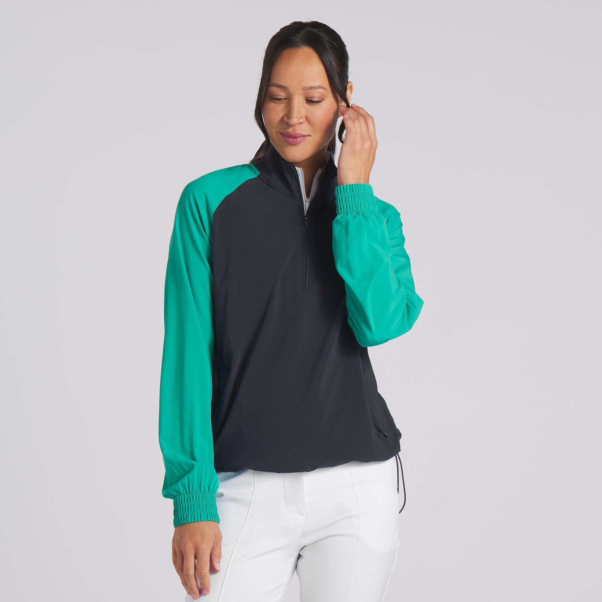 Women's Lightweight Waterproof Golf Jacket 1/4 Zip Pullover - Breathable Windbreaker for Outdoor Sports & Casual Wear