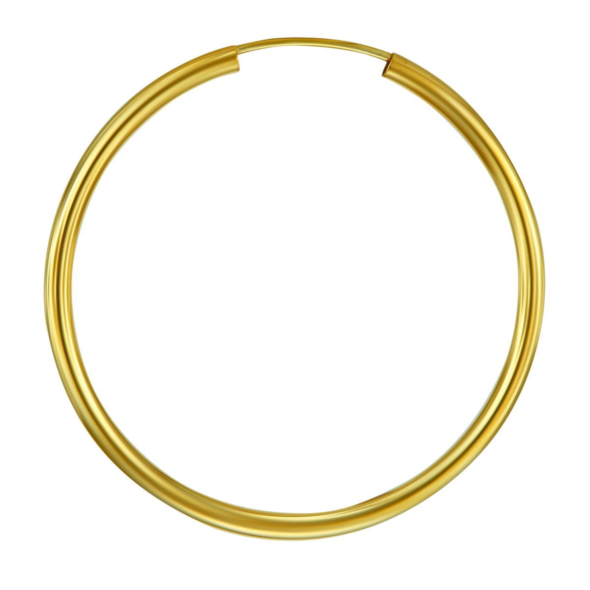14K Yellow Gold 2mm Thin Endless Hoop Earrings - 9 Size Options for Women | Minimalist Dainty Everyday Jewelry for Work, Date Night & Gifts