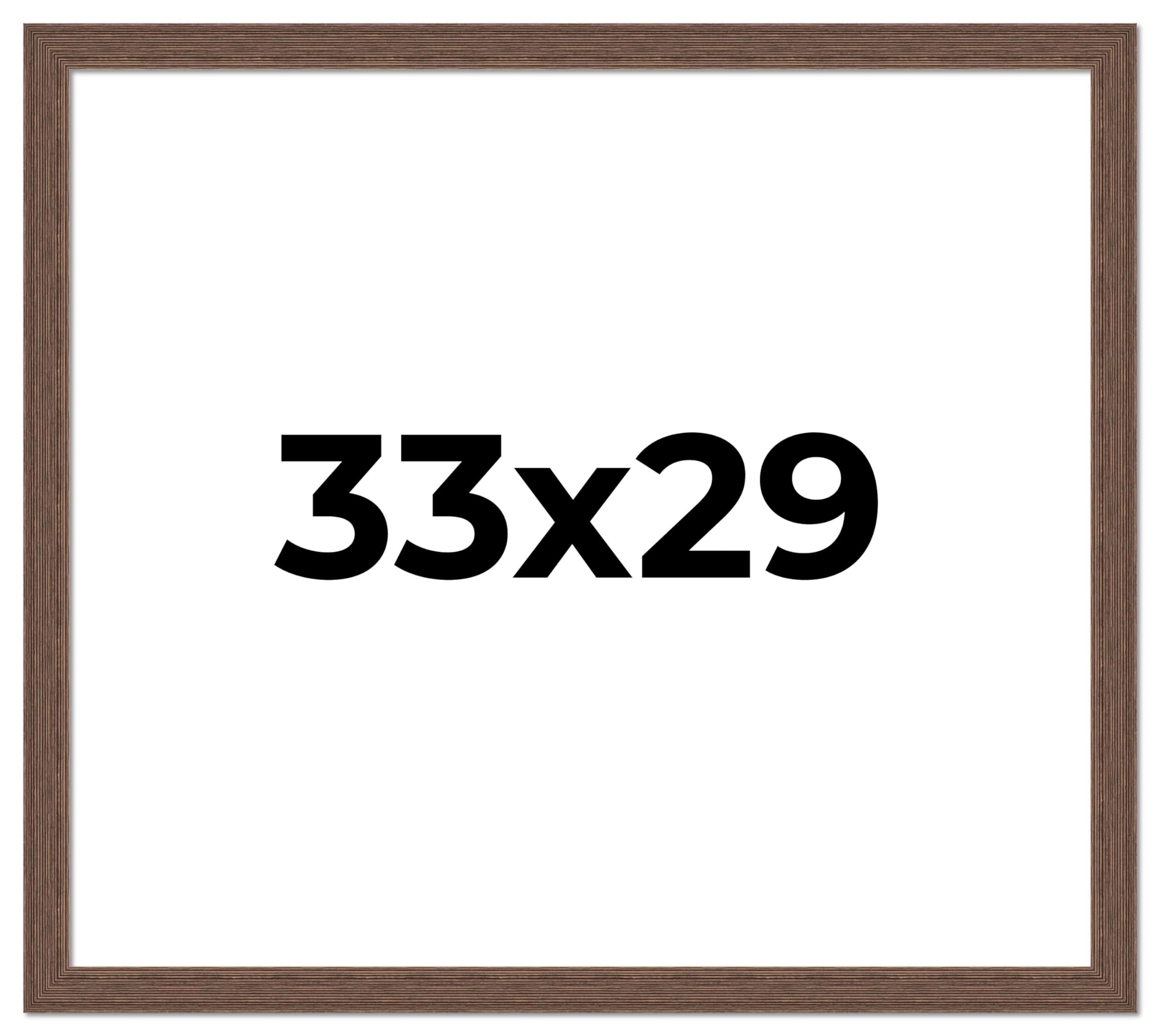 33x29 Brown Distressed Barnwood Picture Frame - Rustic Farmhouse Photo Frame with UV Acrylic Shatter Guard & Acid-Free Backing | Perfect for Wall Decor, Wedding Photos, and Home Office Display