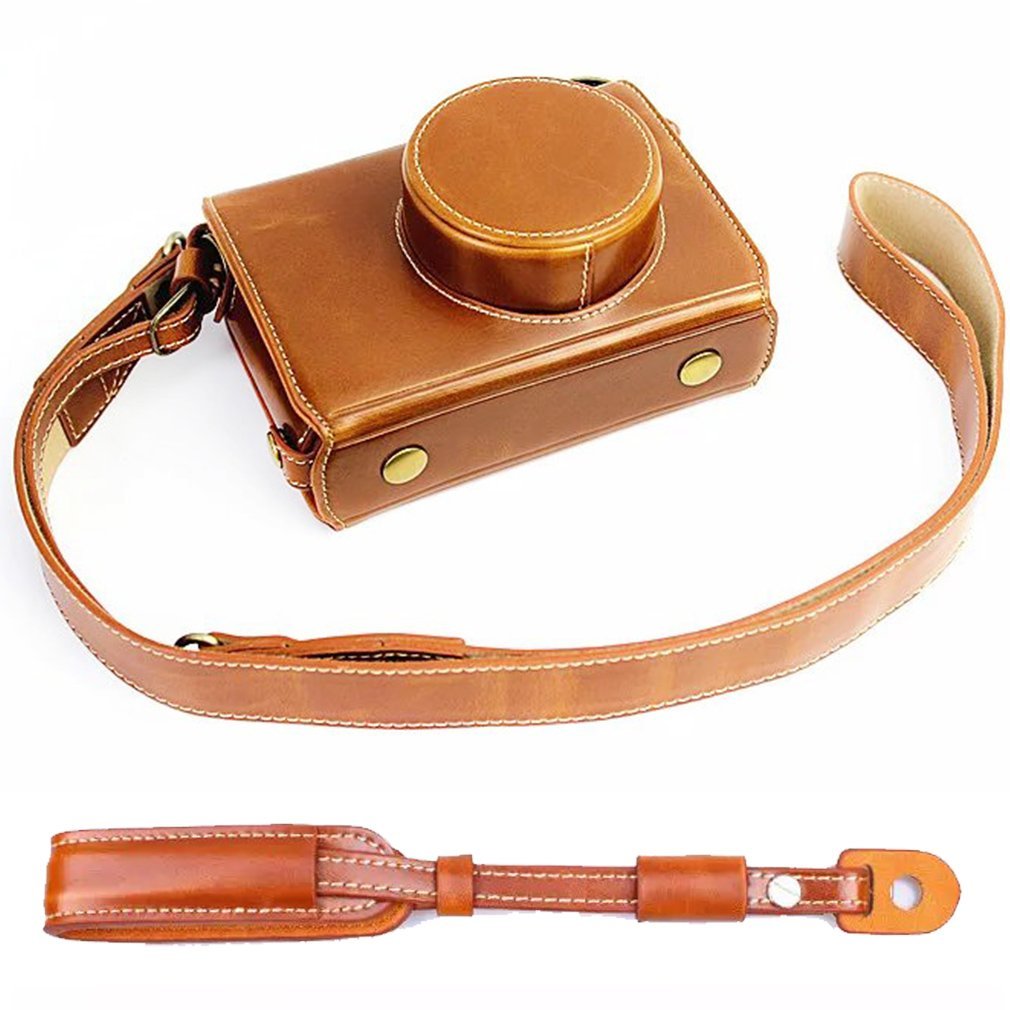 Premium PU Leather Camera Case for Fujifilm X100S/X100T/X100M/X100 - Full Body Protection with Adjustable Shoulder Strap (Brown) | Durable & Precise Fit for Travel & Outdoor Photography