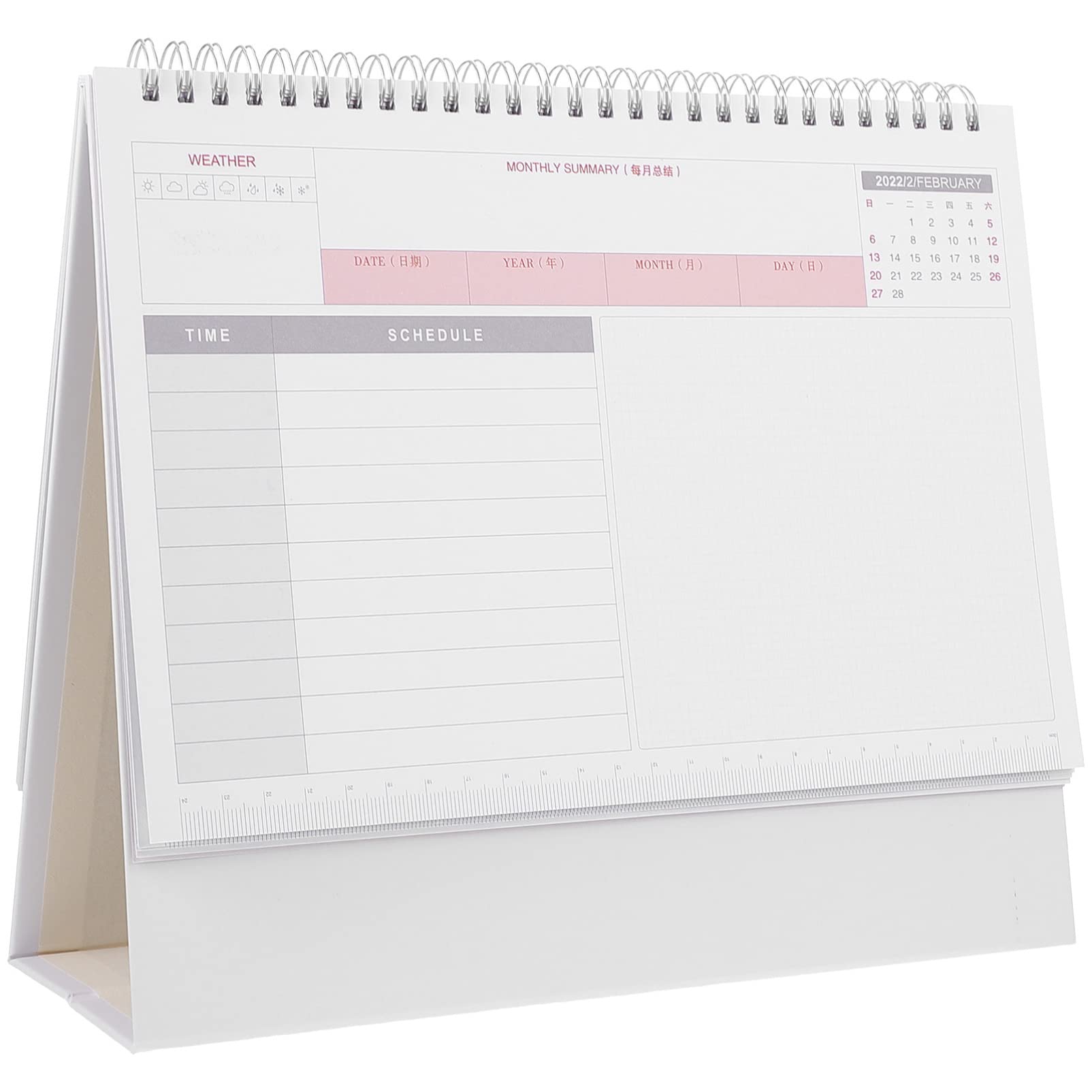 2022 Standing Desk Calendar - Grey Memo Planner for Office & Home Use